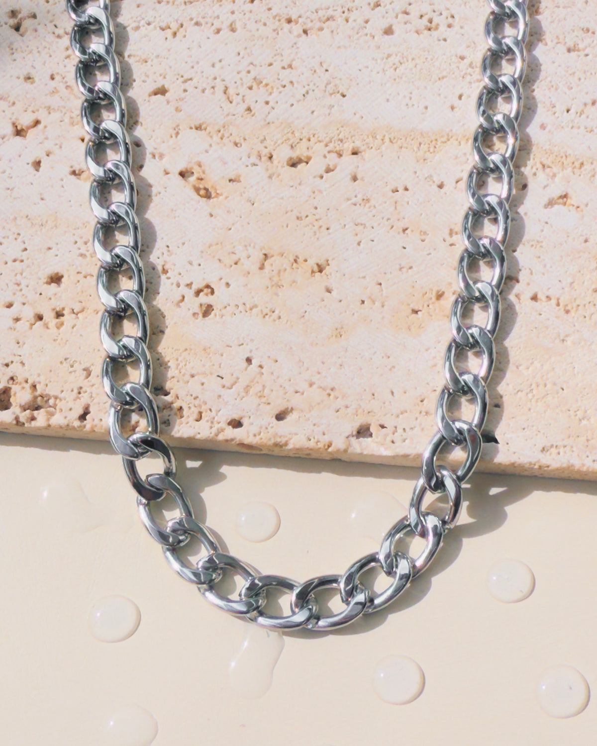 Eunice (Silver) Thick Chunky Cuban Chain Design (Chain Only) Necklace