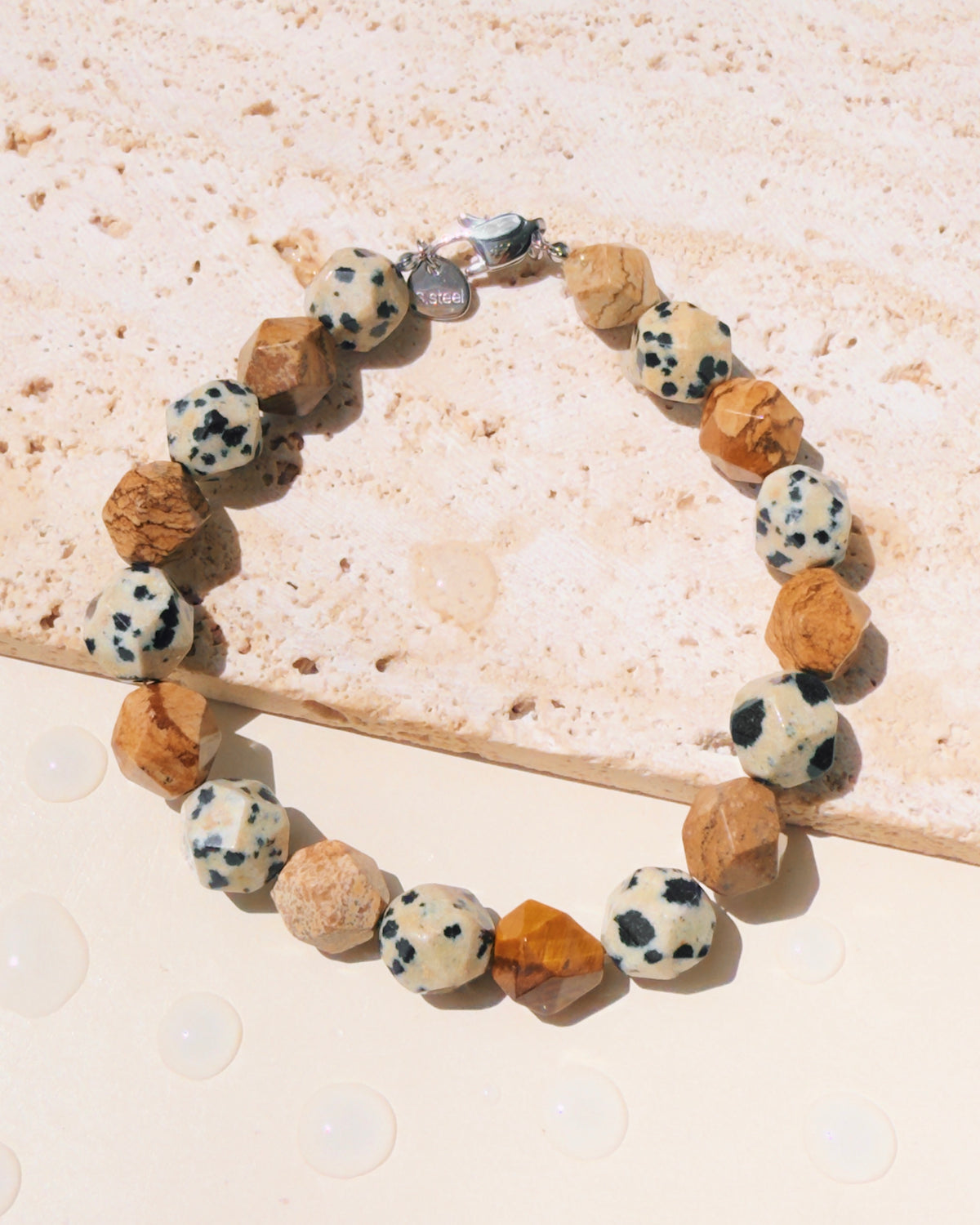Carter Natural Multi Color Alternate Stone Beads Bracelet