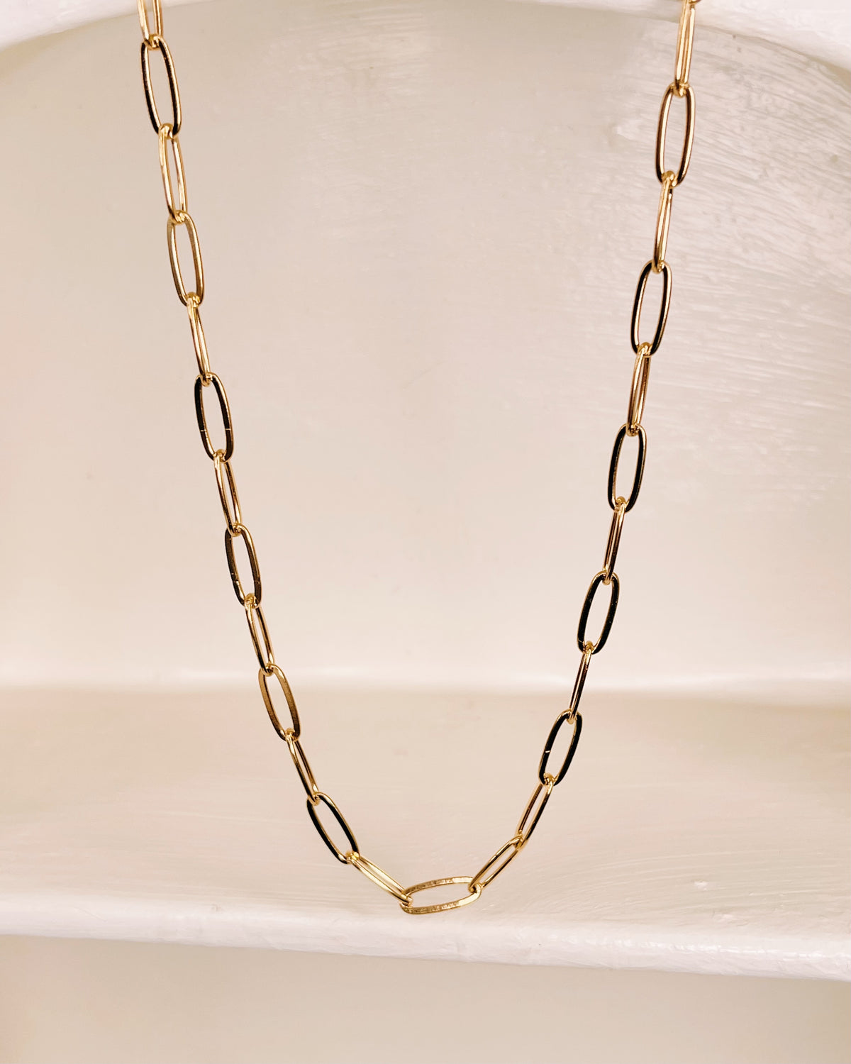Jazlyn (Gold) Paper Clip Chain Gold (Chain Only) Necklace