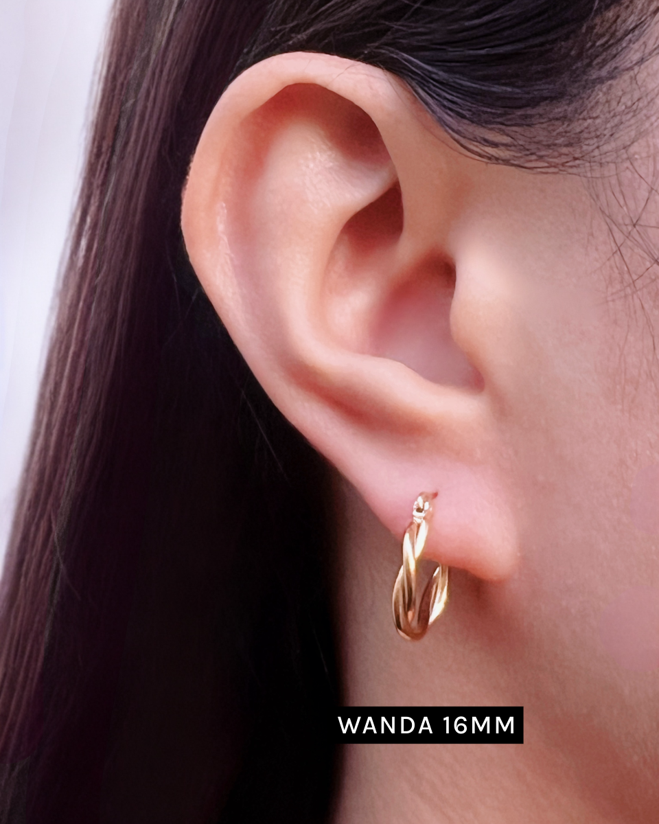 Wanda Classic Twisted Gold Hoops