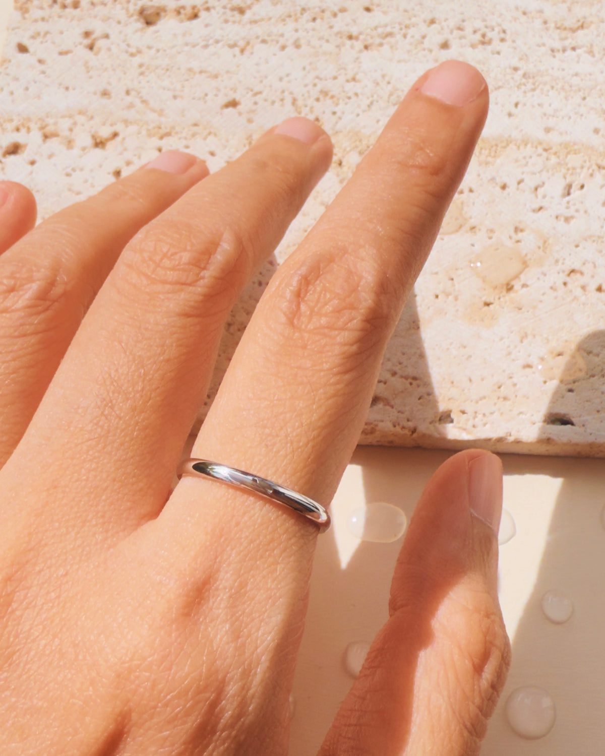 Estella (Silver) Minimalist Rounded Thin Ring