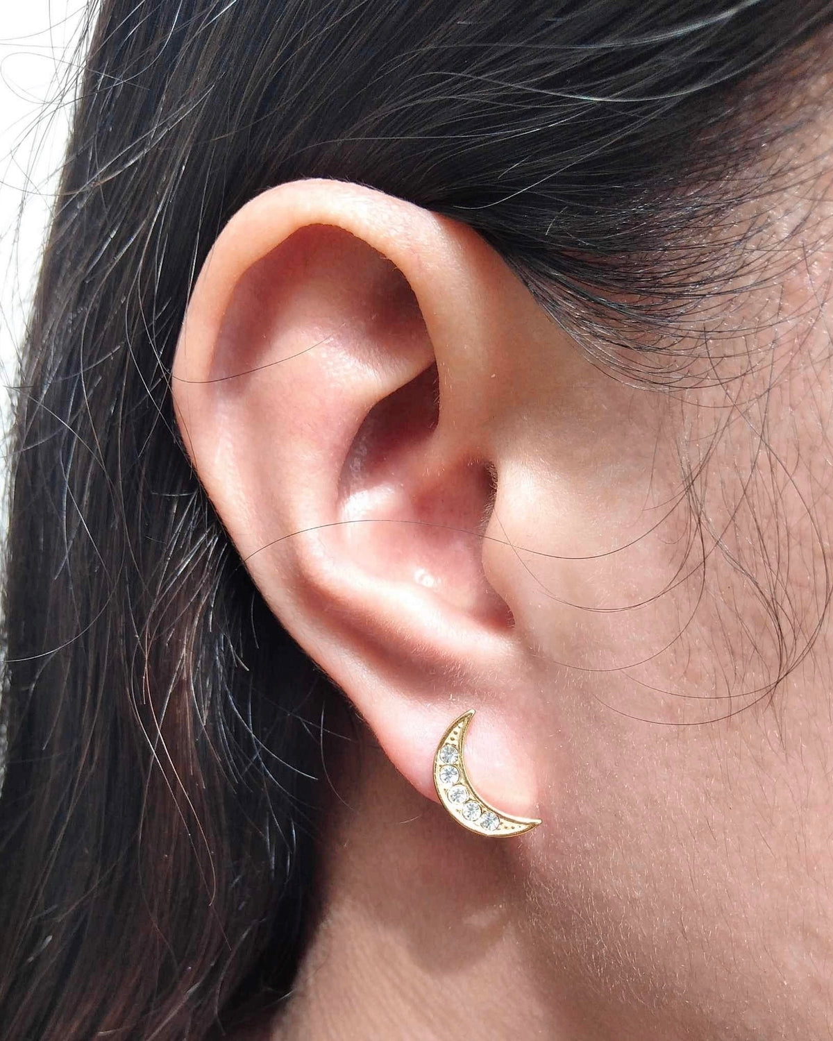 Grace (Bundle Set) 3 Pairs Dainty Minimalist Zircon Paved Star Moon Round Gold Studs