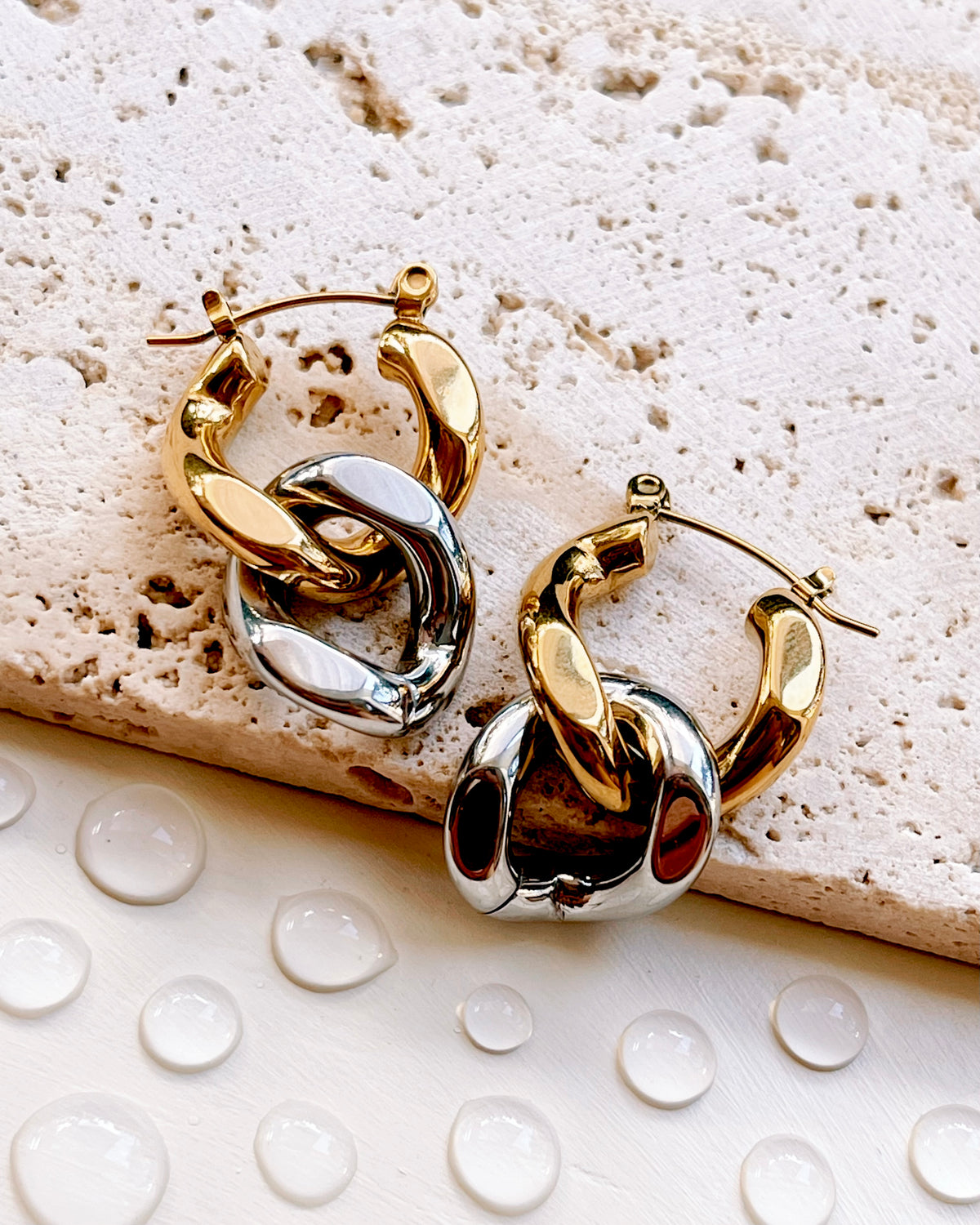 Piper (Two Tone) Chunky Silver & Gold Chain Dangles