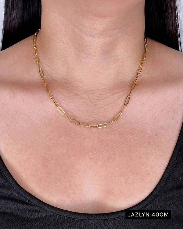 Jazlyn (Gold) Paper Clip Chain Gold (Chain Only) Necklace - Fibi & Co.