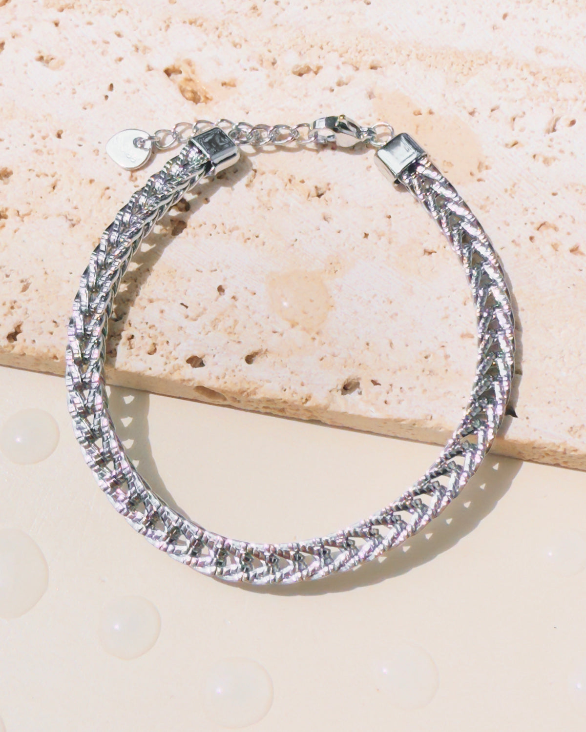 Nolan (Silver) Rounded Wheat Chain Design Bracelet