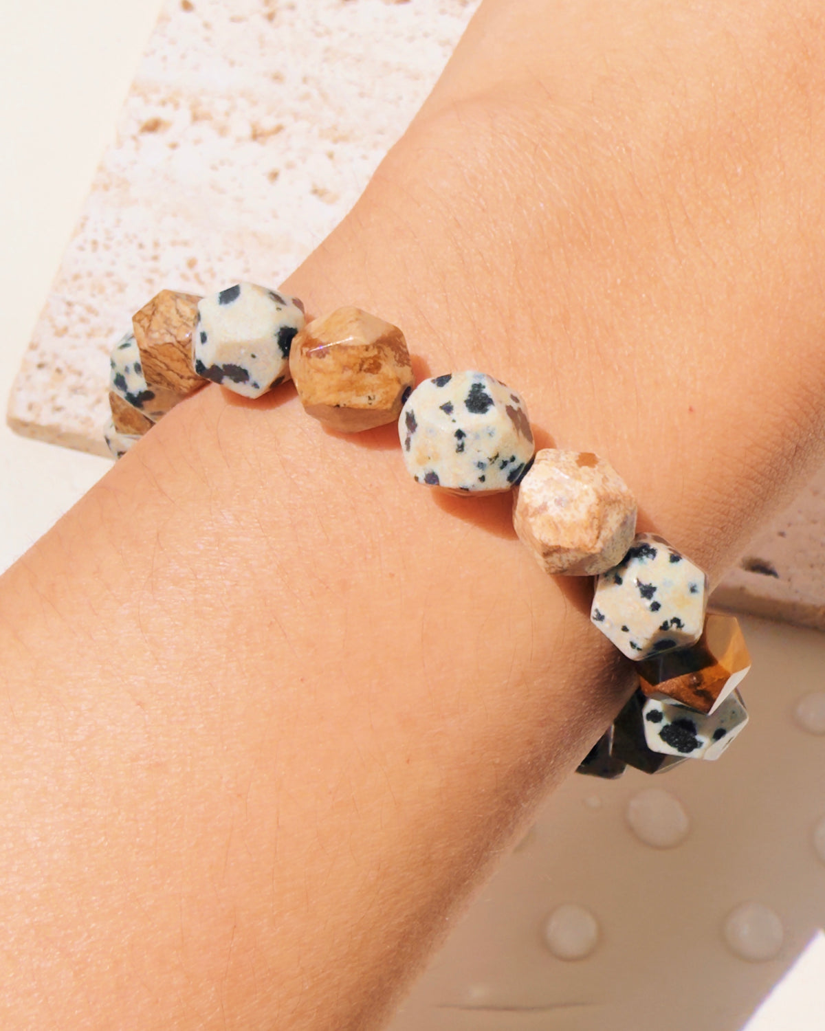 Carter Natural Multi Color Alternate Stone Beads Bracelet