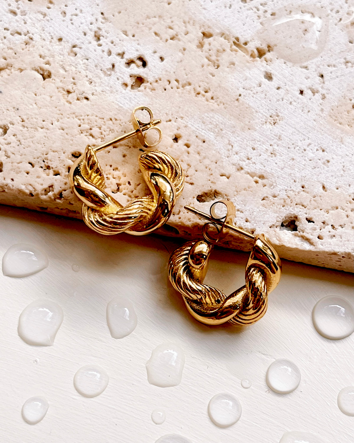 Zelda Textured Twist Hoops