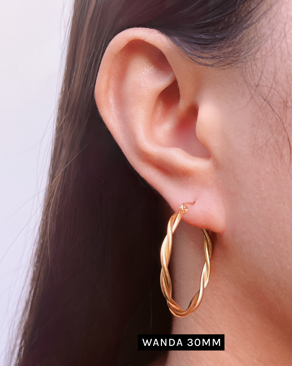 Wanda Classic Twisted Gold Hoops