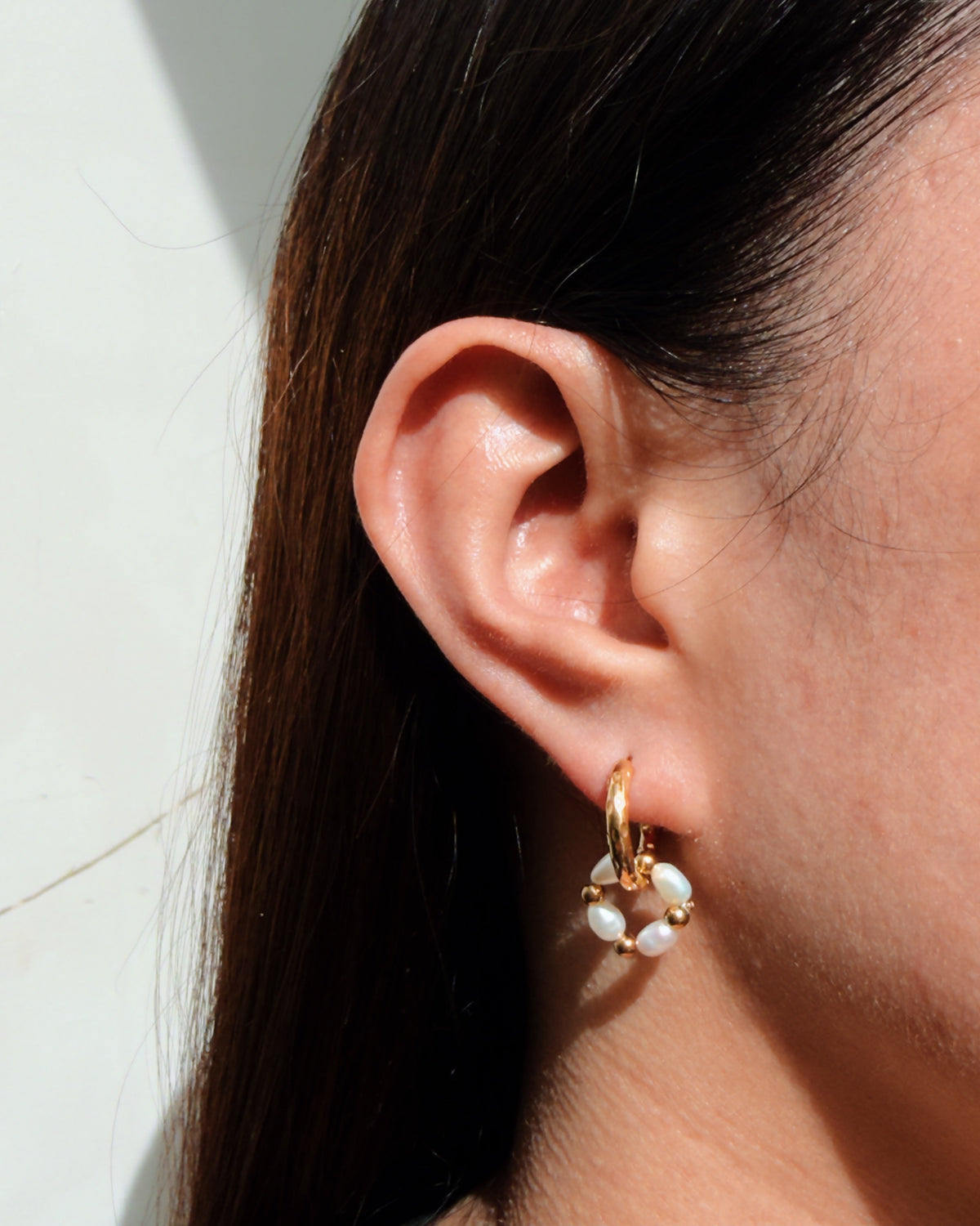 Nana Round Huggies Bow Ribbon Shaped Flat Snake Chain Dangle Heart Shaped Gold Drop Earrings