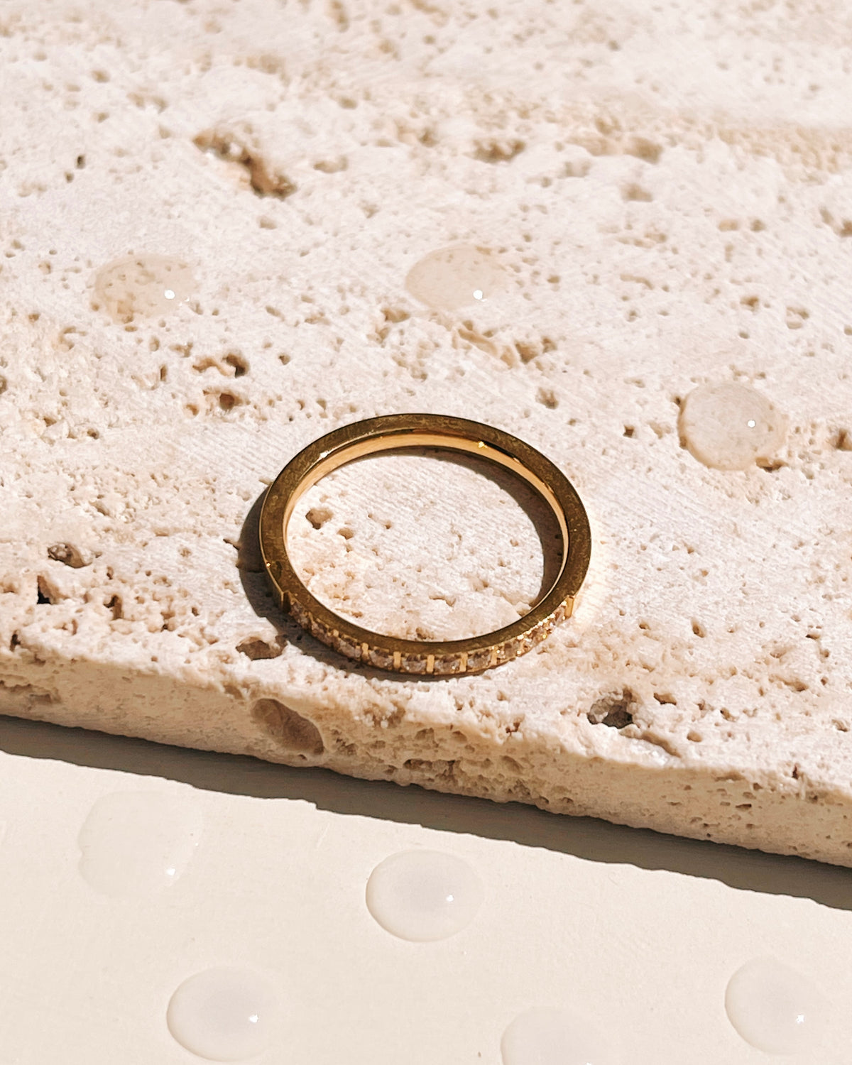 Imani Zircon Paved Minimalist Gold Ring