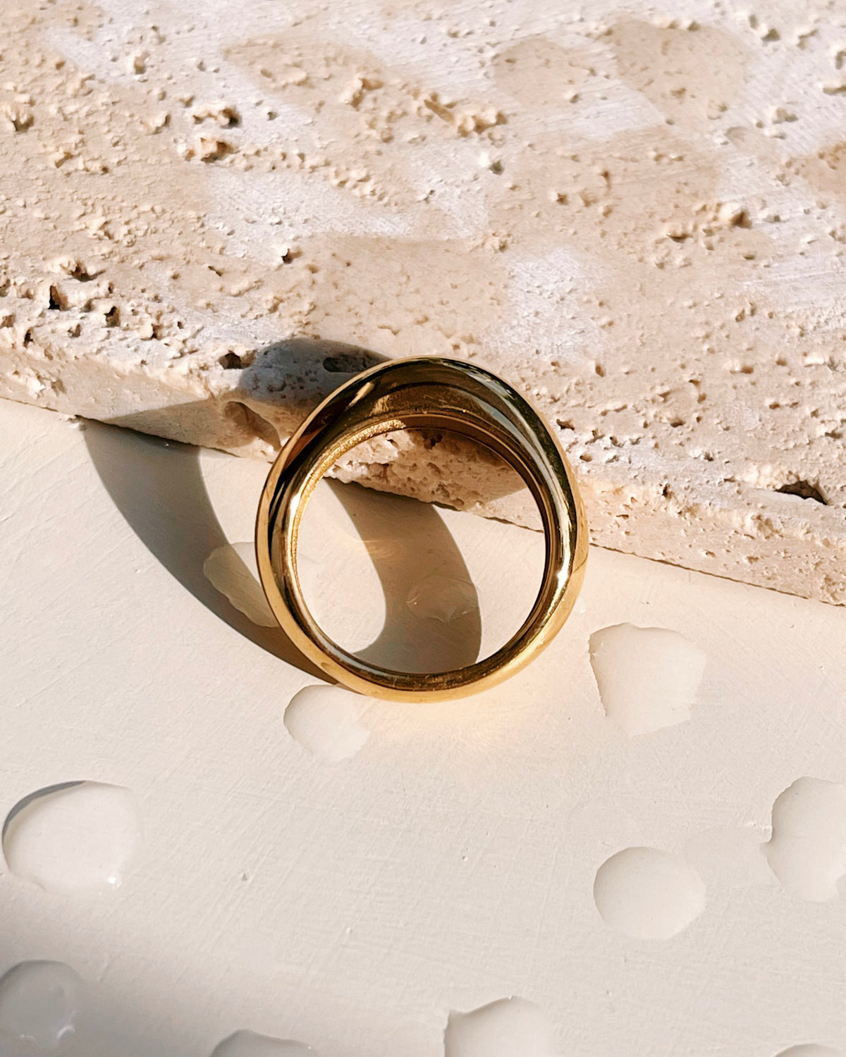 Brooke Classic Smooth Chunky Round Design Gold Ring