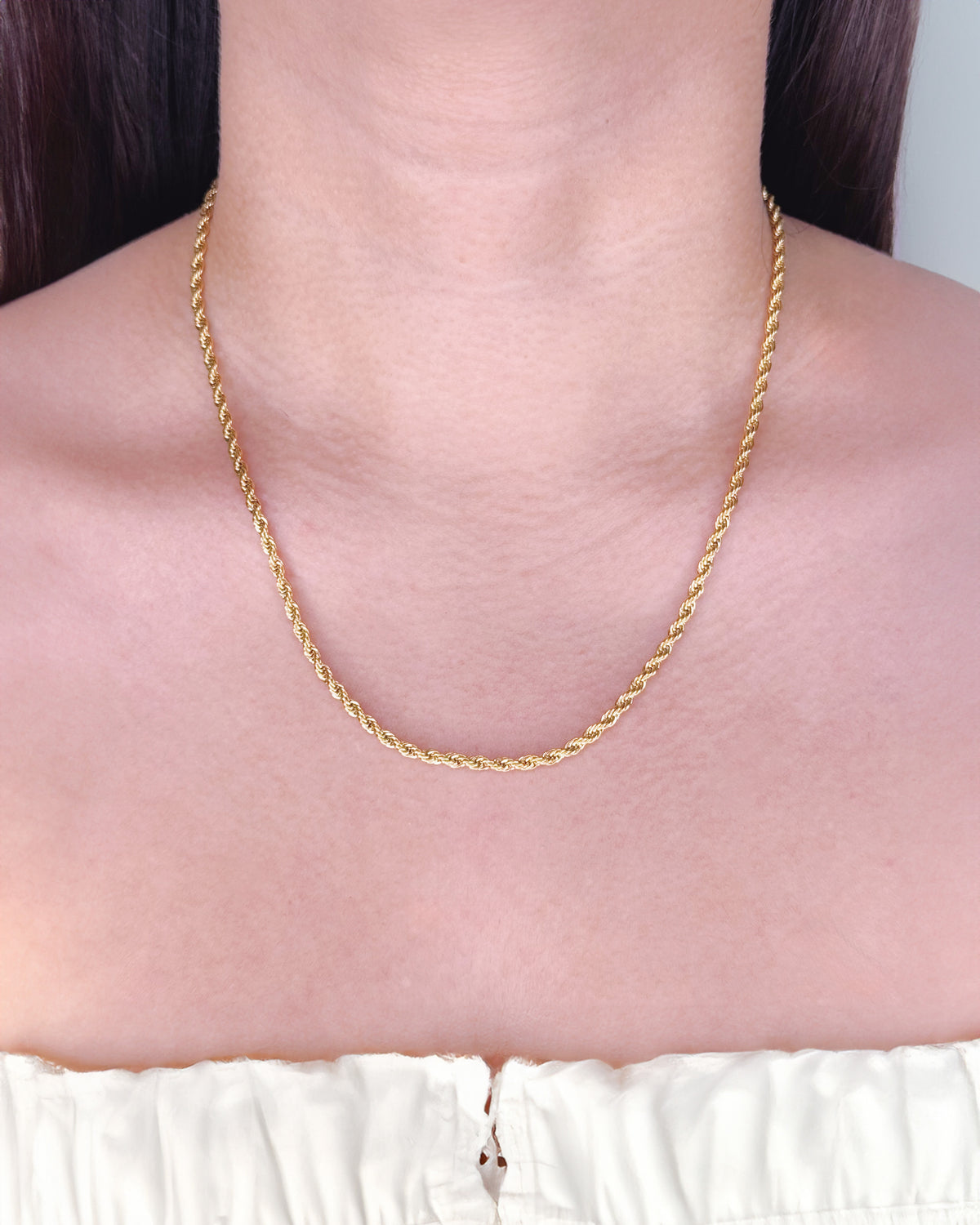 Adele (Bundle Set) 3 Necklaces Triple Layer Rope Chain Flat Snake Chain Thin Curb Chain Zircon Star Frame Pendant Gold Necklace