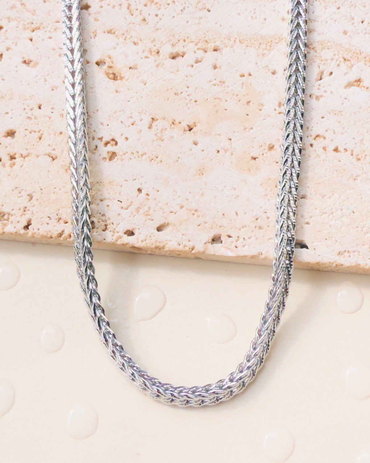 Cooper (Silver) Rounded Wheat Chain Design (Chain Only) Necklace