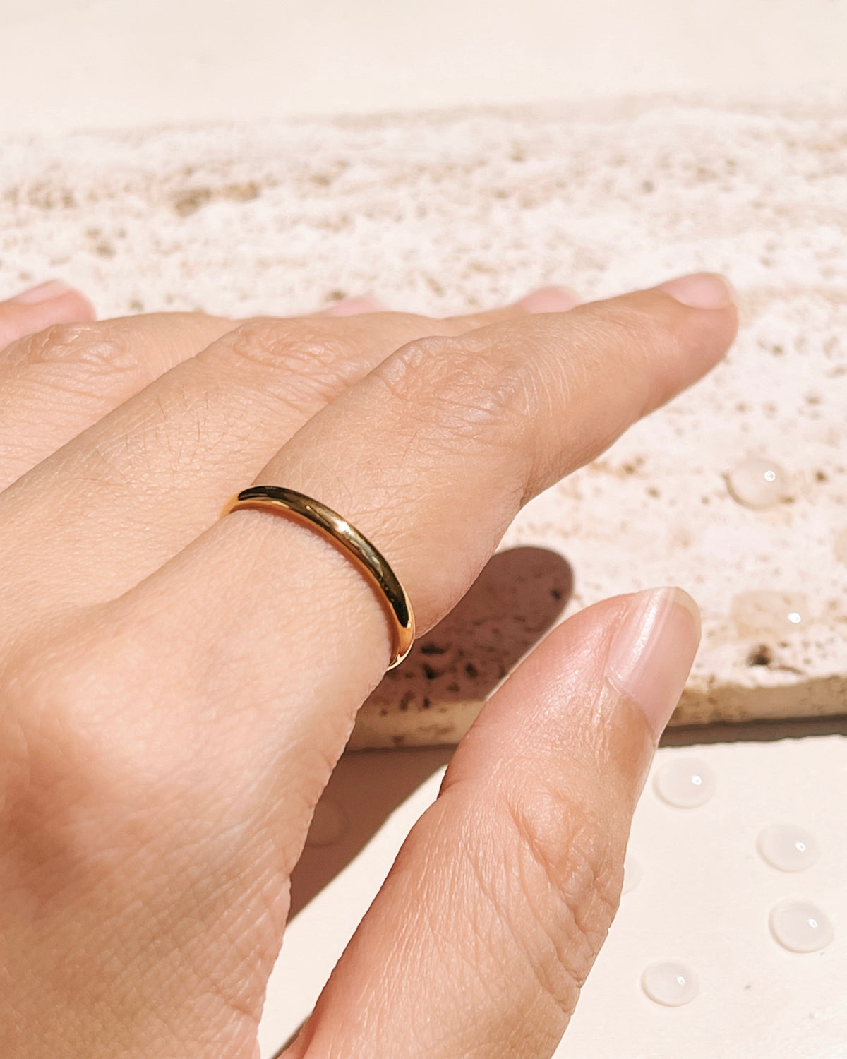 Estella (Gold) Minimalist Rounded Thin Ring