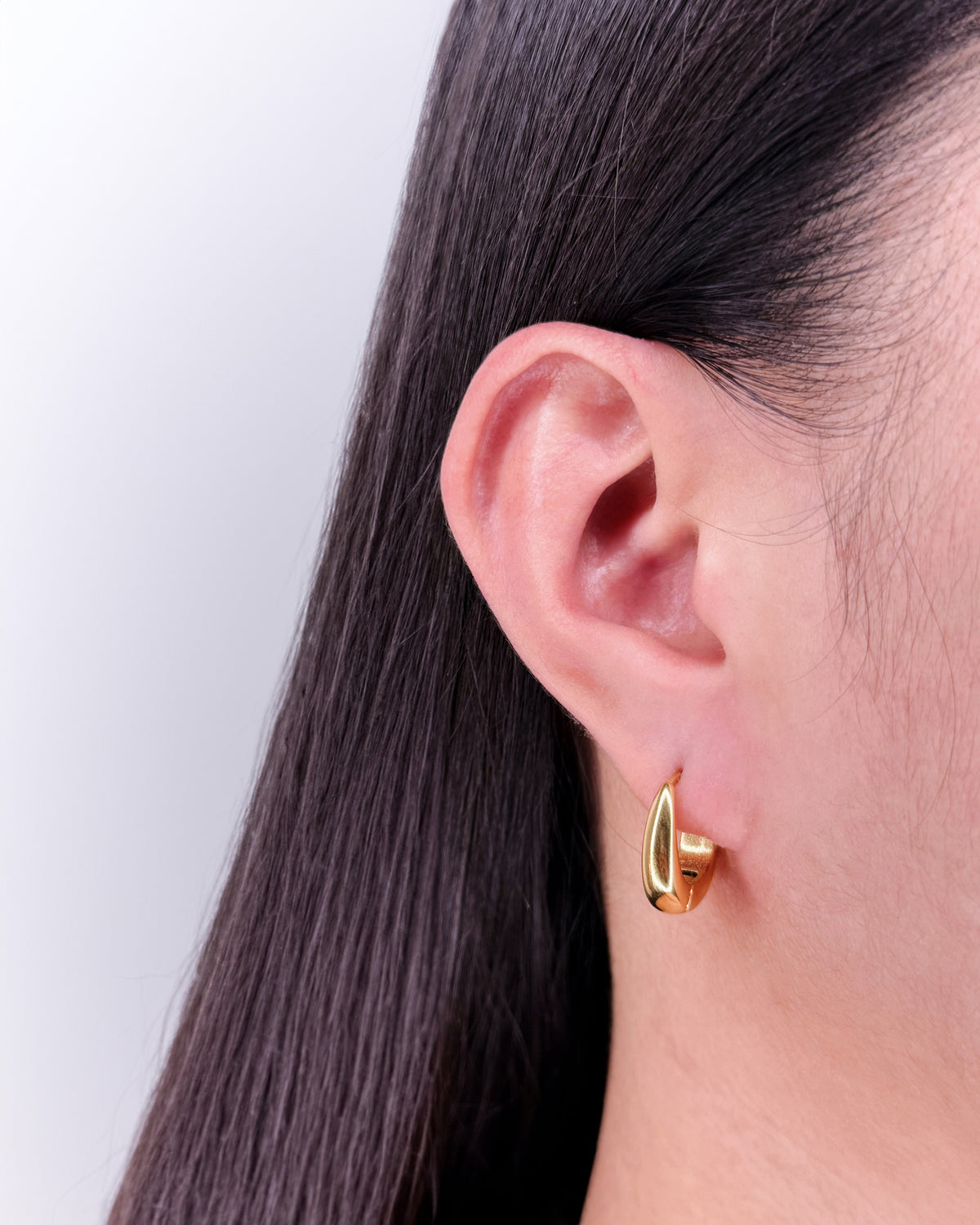 Davina (Gold) Teardrop Waterdrop Shaped Thick Gold Hoops