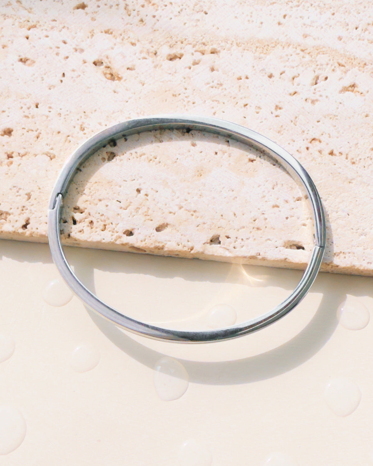 Cameron (Silver) Flat Rounded Smooth Thin Solid Closed Bangle