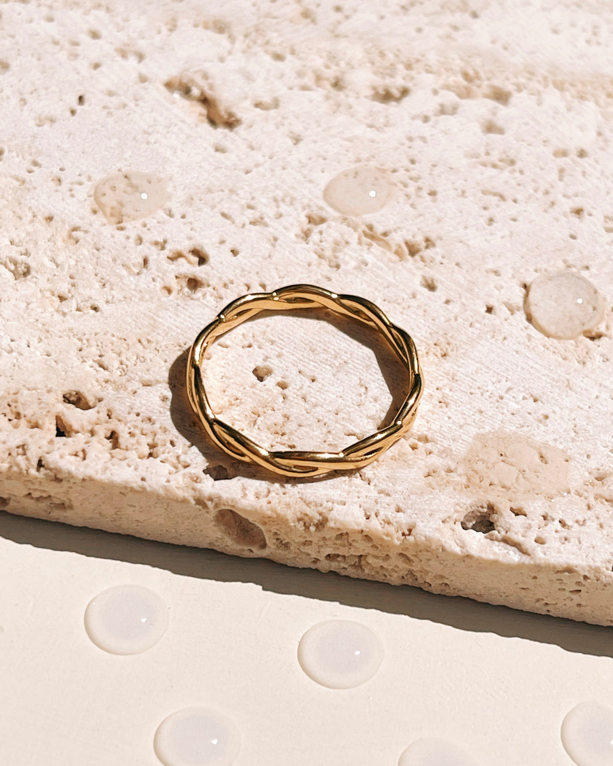 Gabrielle Twisted Design Minimalist Gold Ring