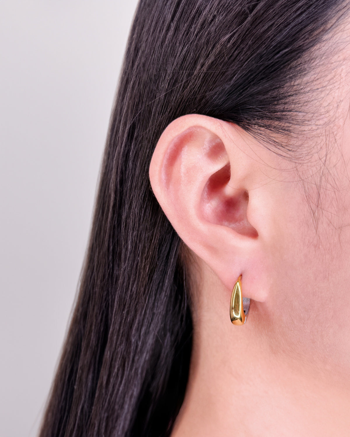 Davina (Two Tone) Teardrop Waterdrop Shaped Silver & Gold Hoops