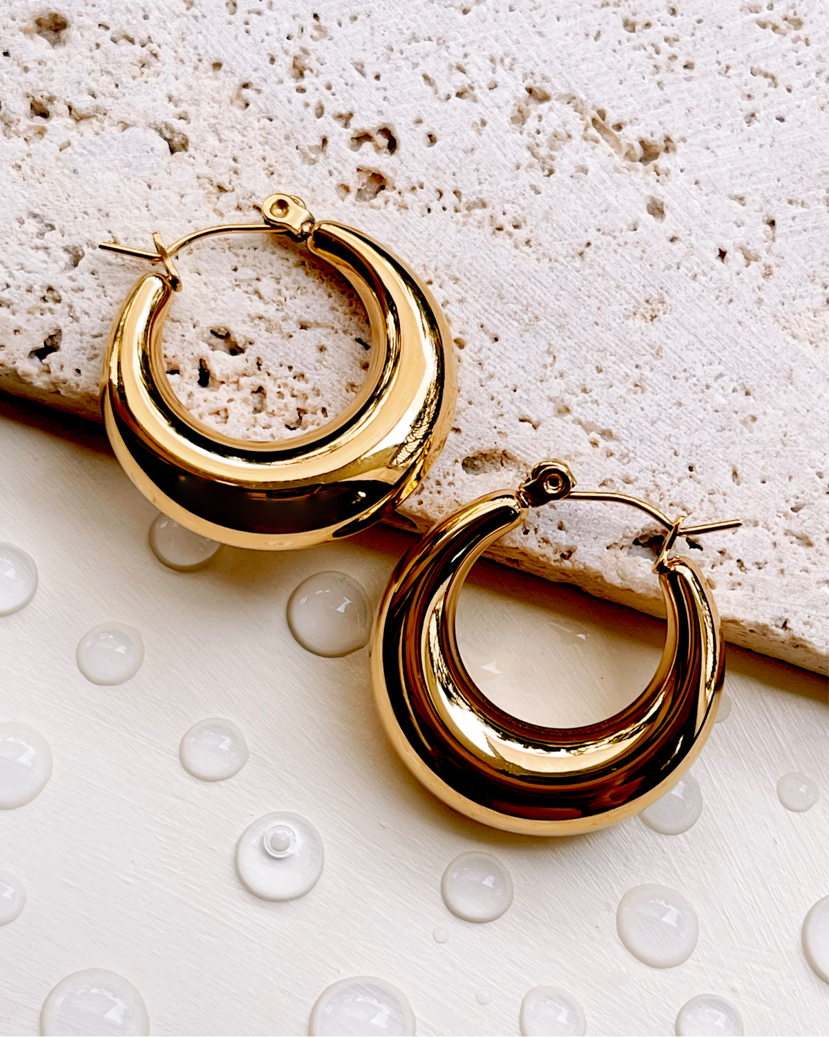 Kaitlyn (Gold) Chunky Round Gold Hoops