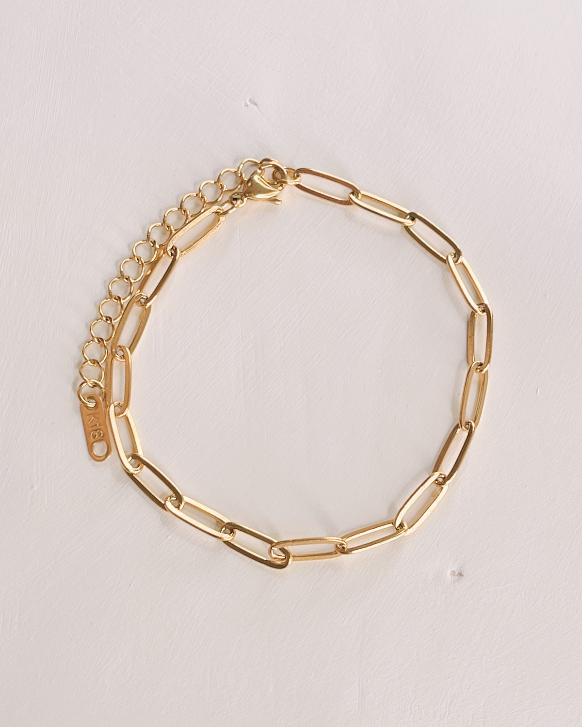 Elora (Gold) Paper Clip Chain Gold Bracelet / Anklet