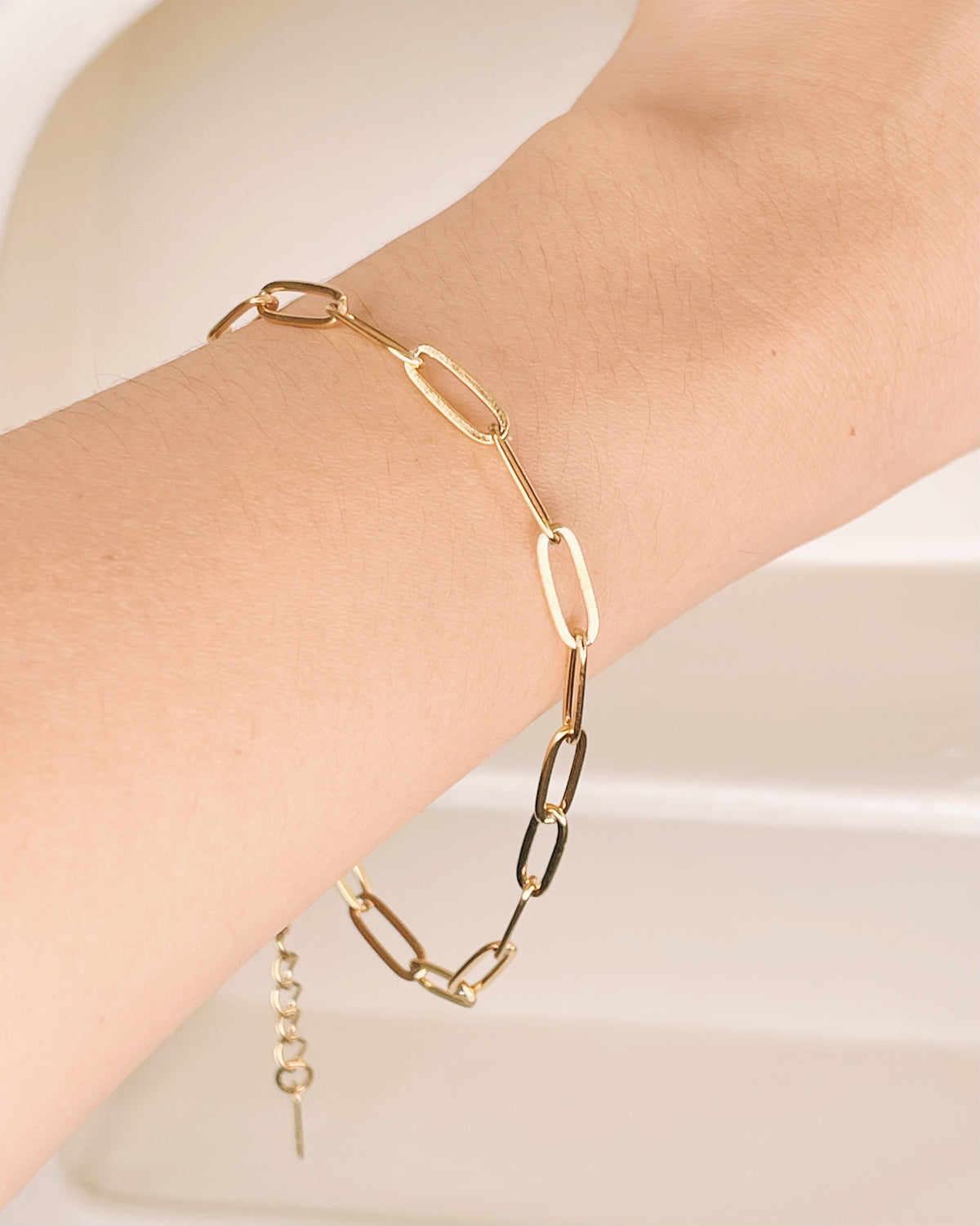 Elora (Gold) Paper Clip Chain Gold Bracelet / Anklet