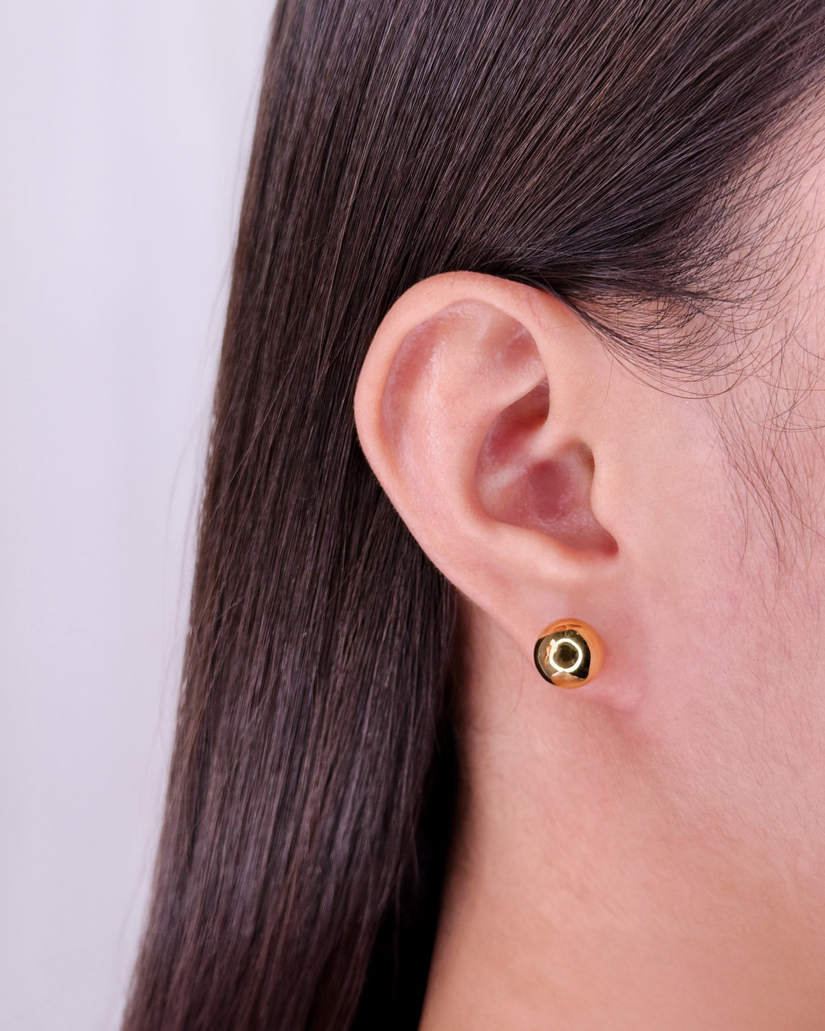 Gracy Chunky Round Ball Gold Stud Earrings