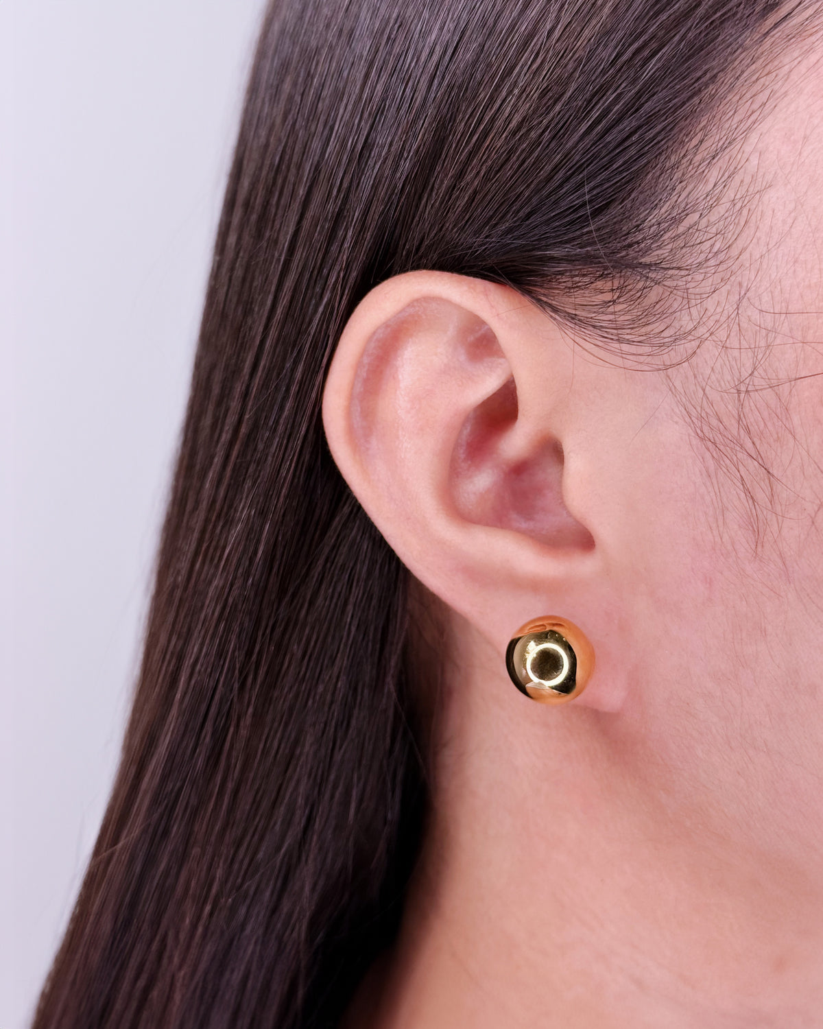 Gracy Chunky Round Ball Gold Stud Earrings