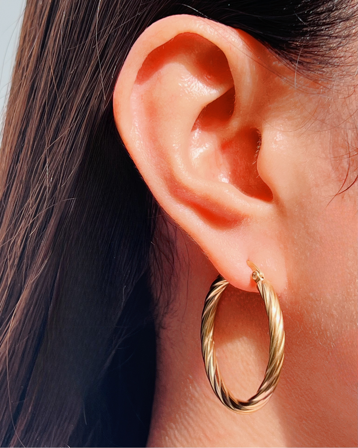 Vivien Classic Twisted Gold Hoops