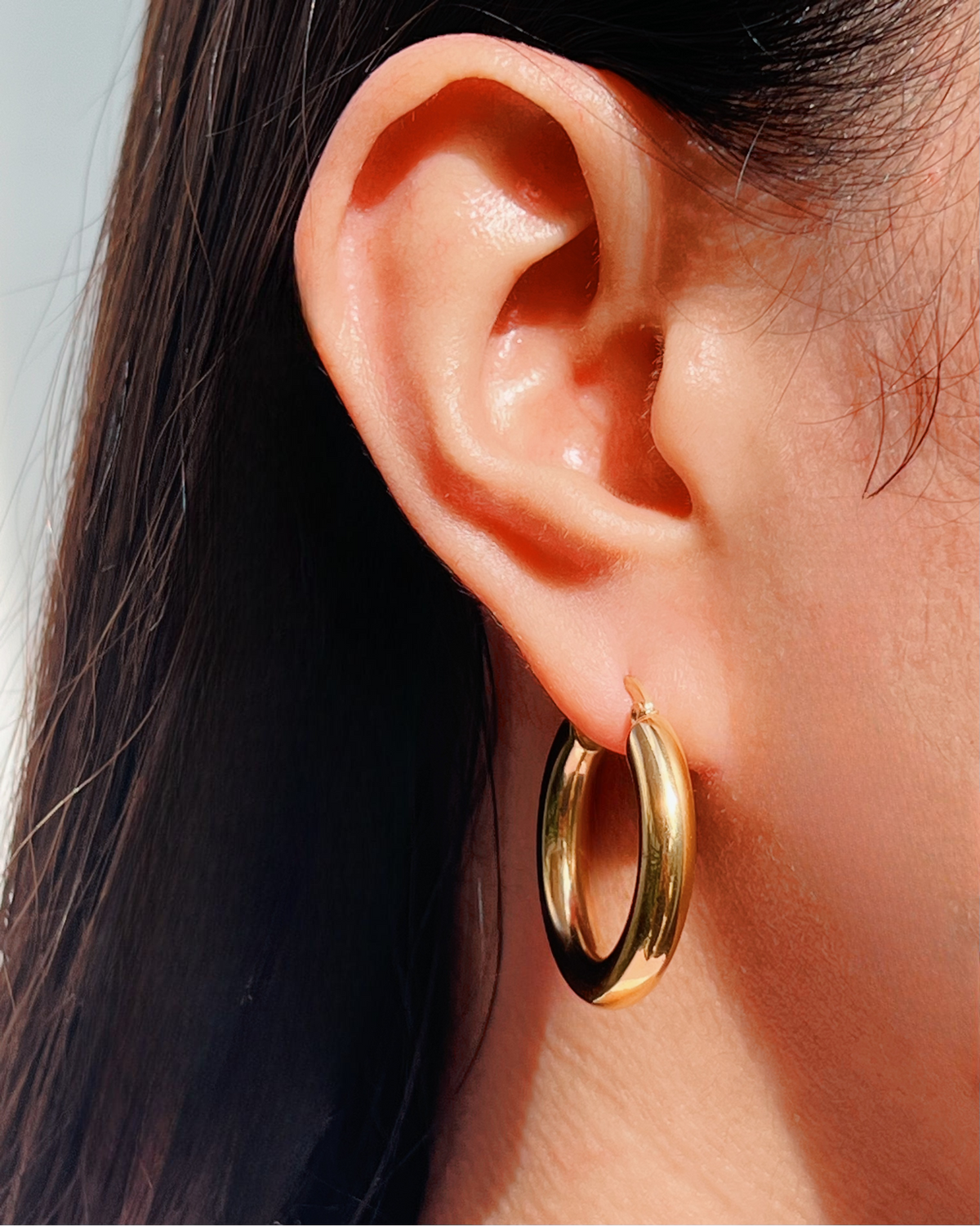 Briana Round Thick Gold Hoops