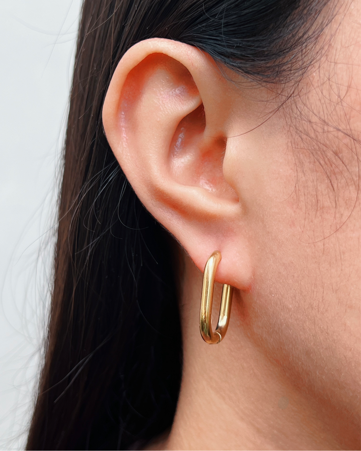 Marissa Rectangular Classic Gold Hoops