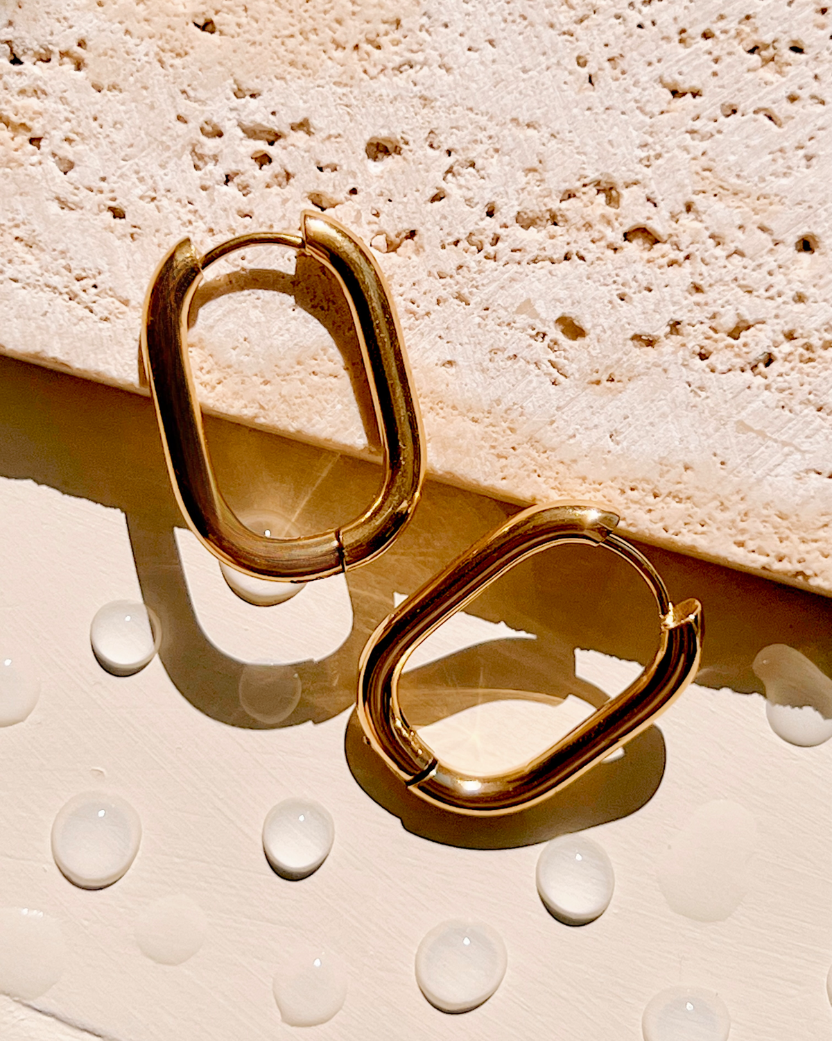 Marissa Rectangular Classic Gold Hoops