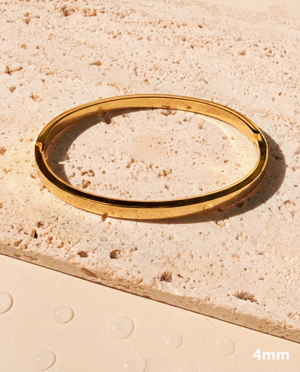 Cameron (Gold) Flat Rounded Smooth Thin Solid Closed Bangle