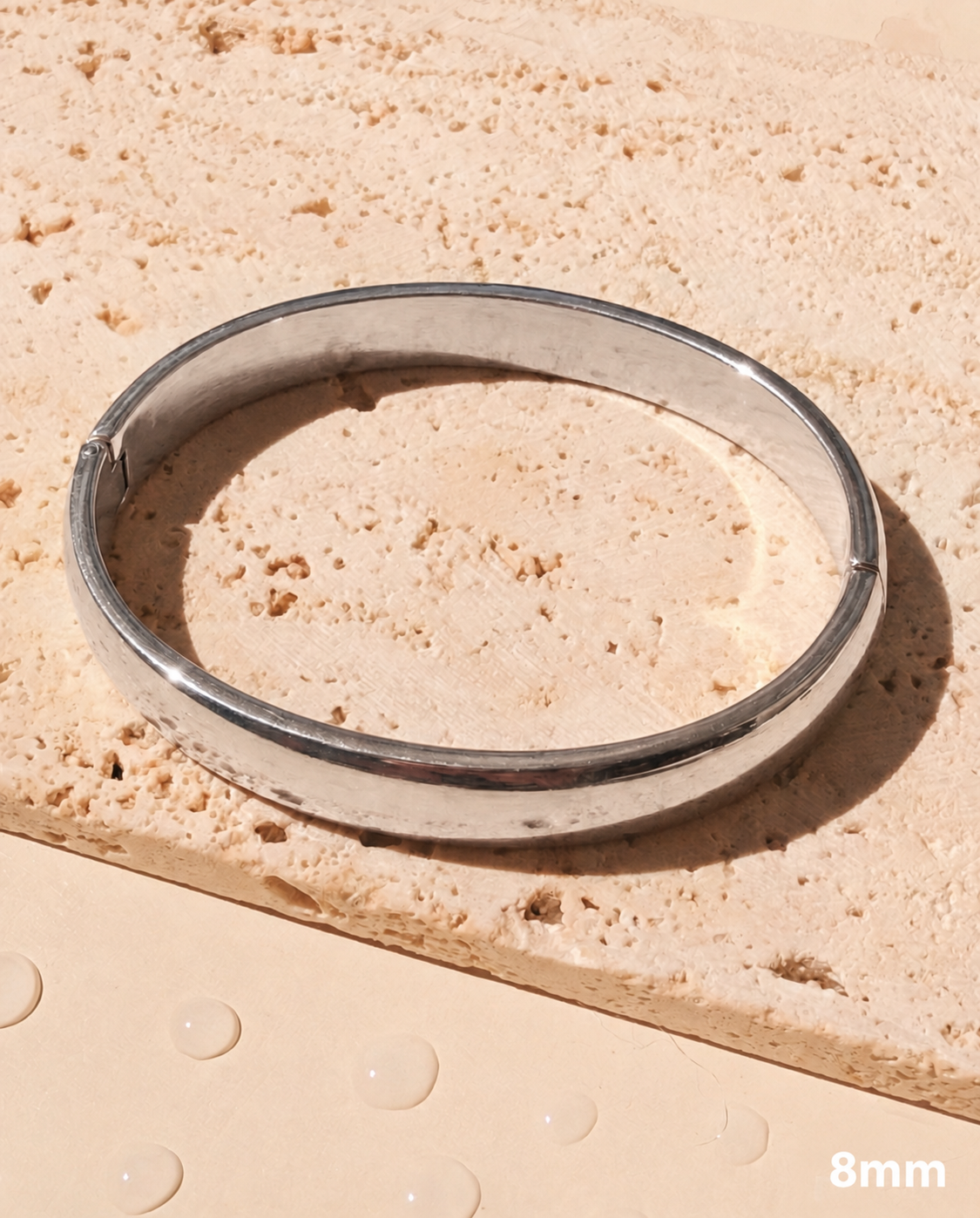 Cameron (Silver) Flat Rounded Smooth Thin Solid Closed Bangle