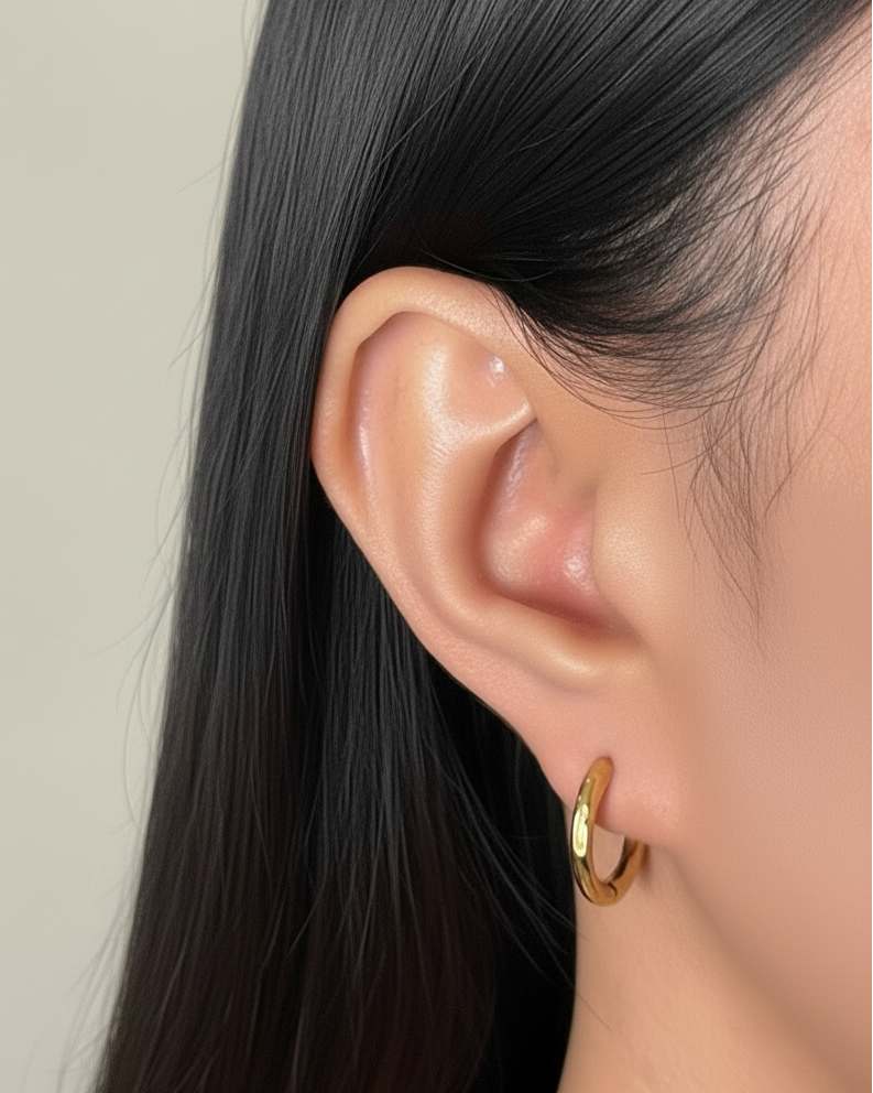 Emalyn (Gold) Irregular Hammered Design Hoops