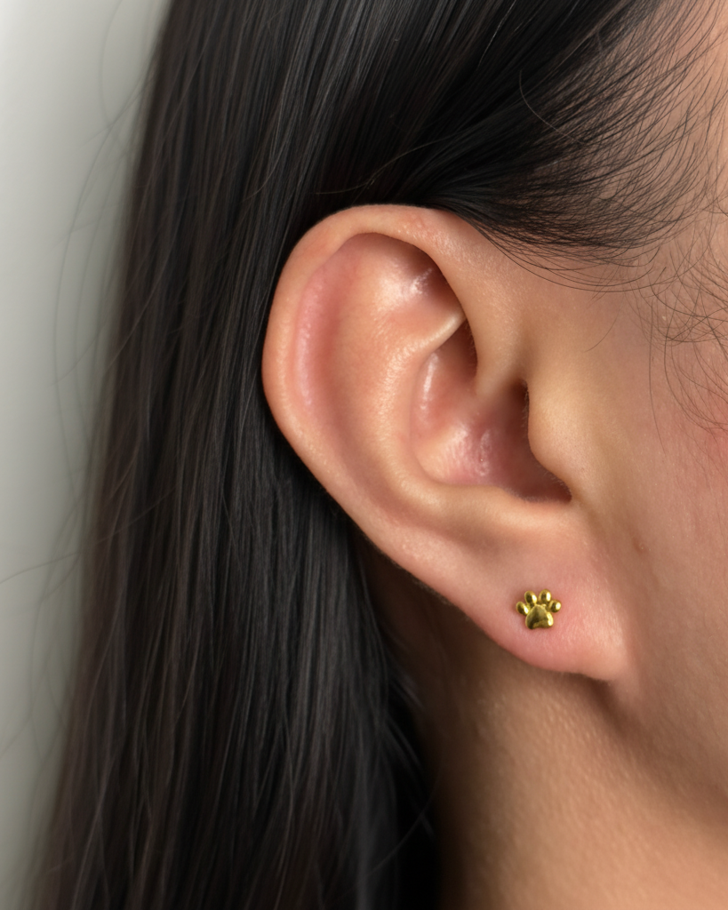 Gressa (Bundle Set) 3 Pairs Dainty Paw Shaped Cat Shaped Bird Shaped Design Studs