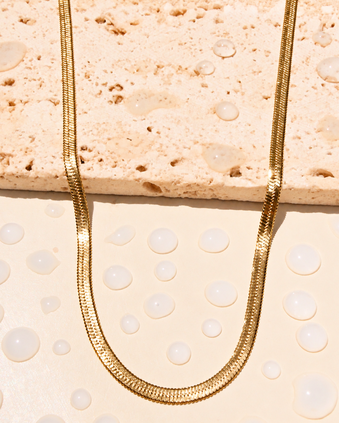 Margaret (Gold) Flat Wide Snake Chain Design (Chain Only) Necklace