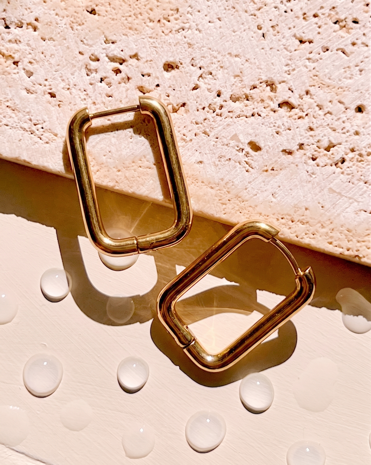 Maricris Rectangular Shaped Gold Hoops