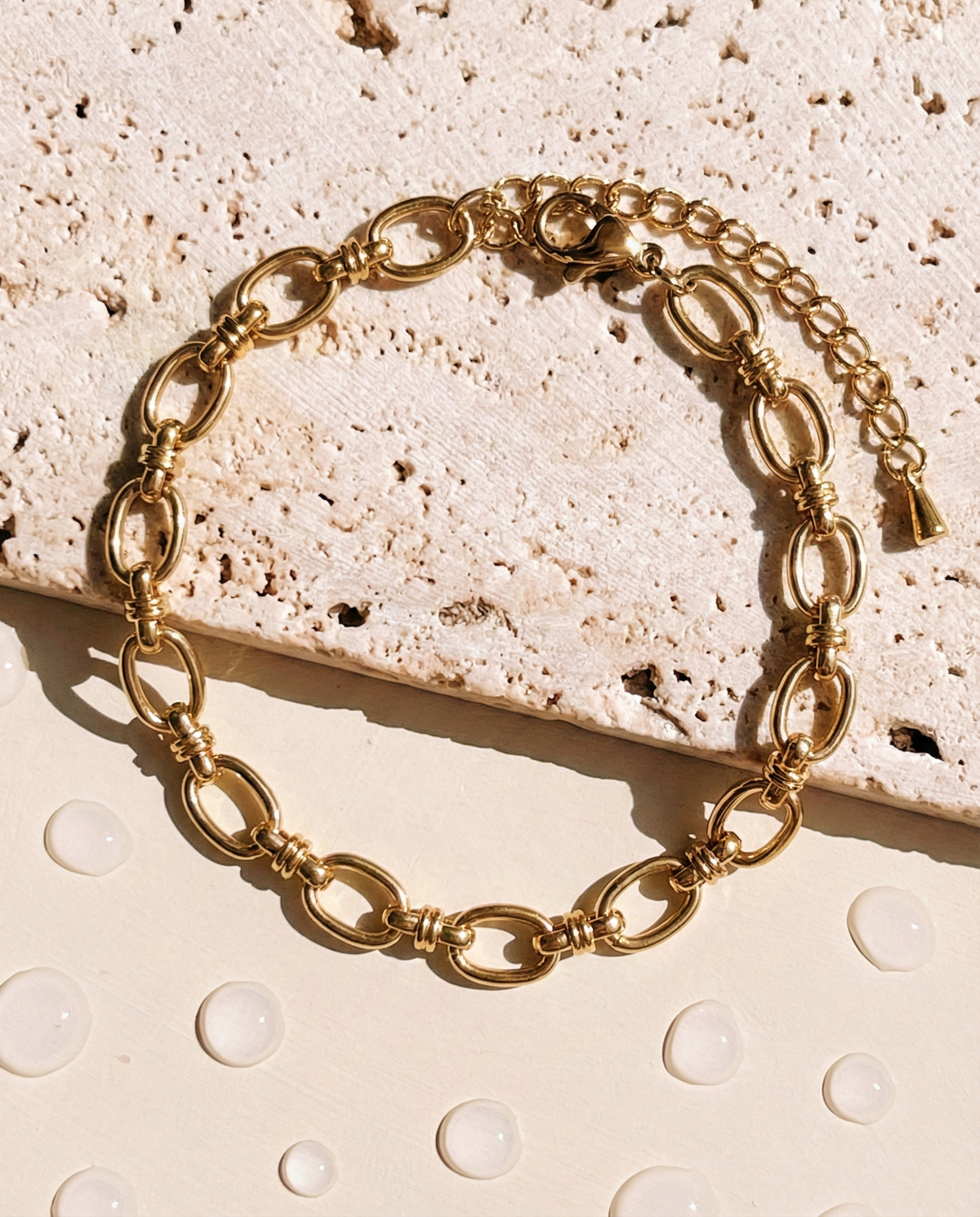 Priya (Gold) Oval Shaped Chain Knot Link Design Gold Bracelet