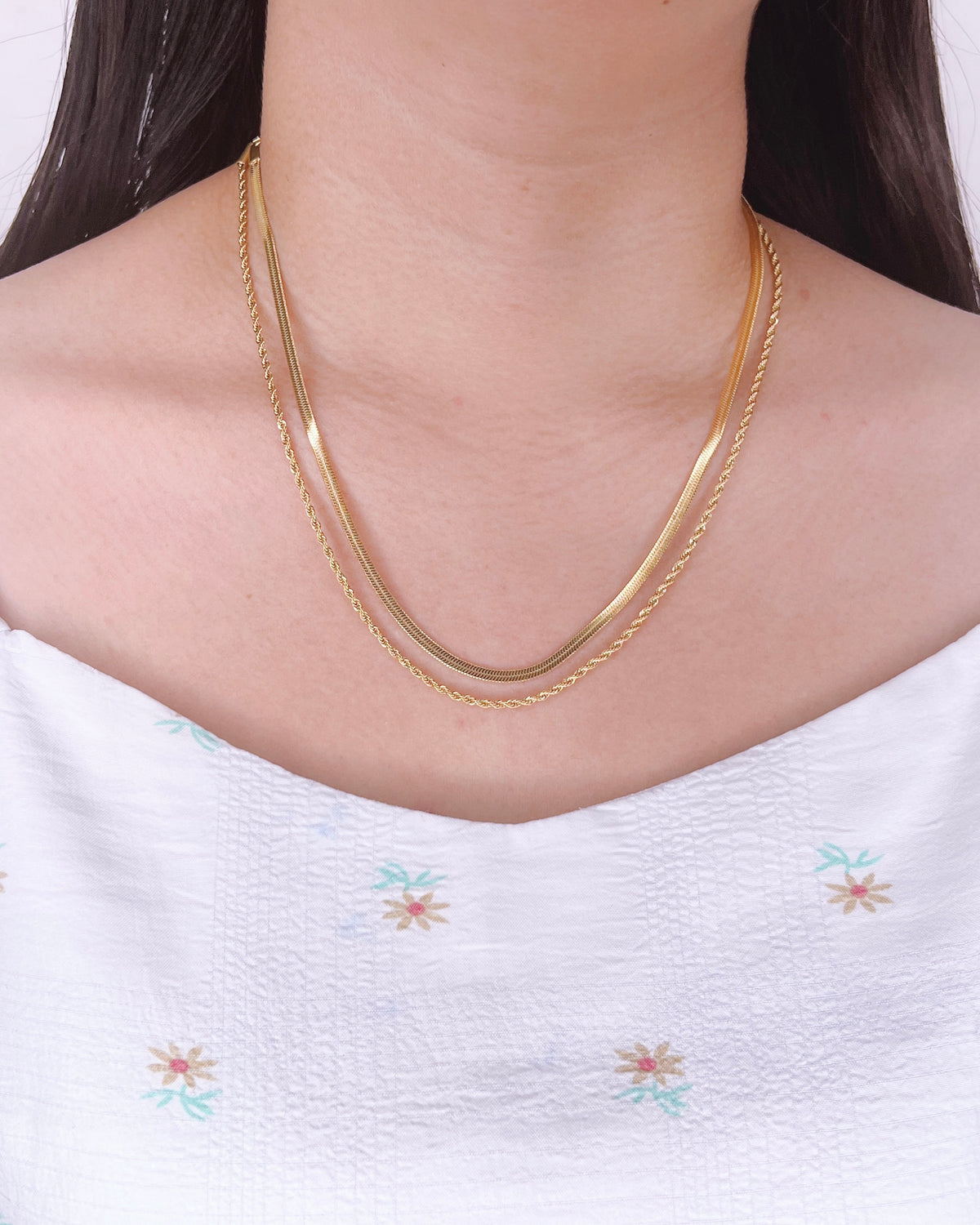 Leah Double Box Snake Chain Gold (Chain Only) Necklace