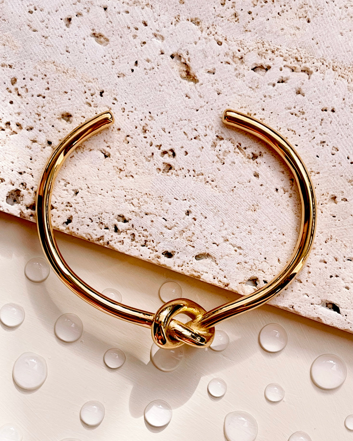Natalie Knot Design Gold Bangle Bracelet