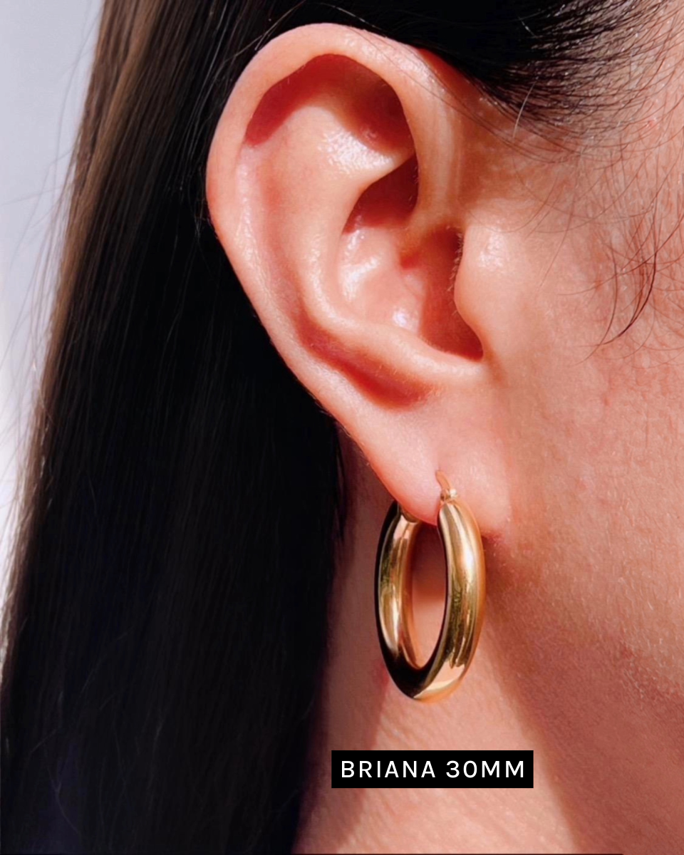 Briana Round Thick Gold Hoops