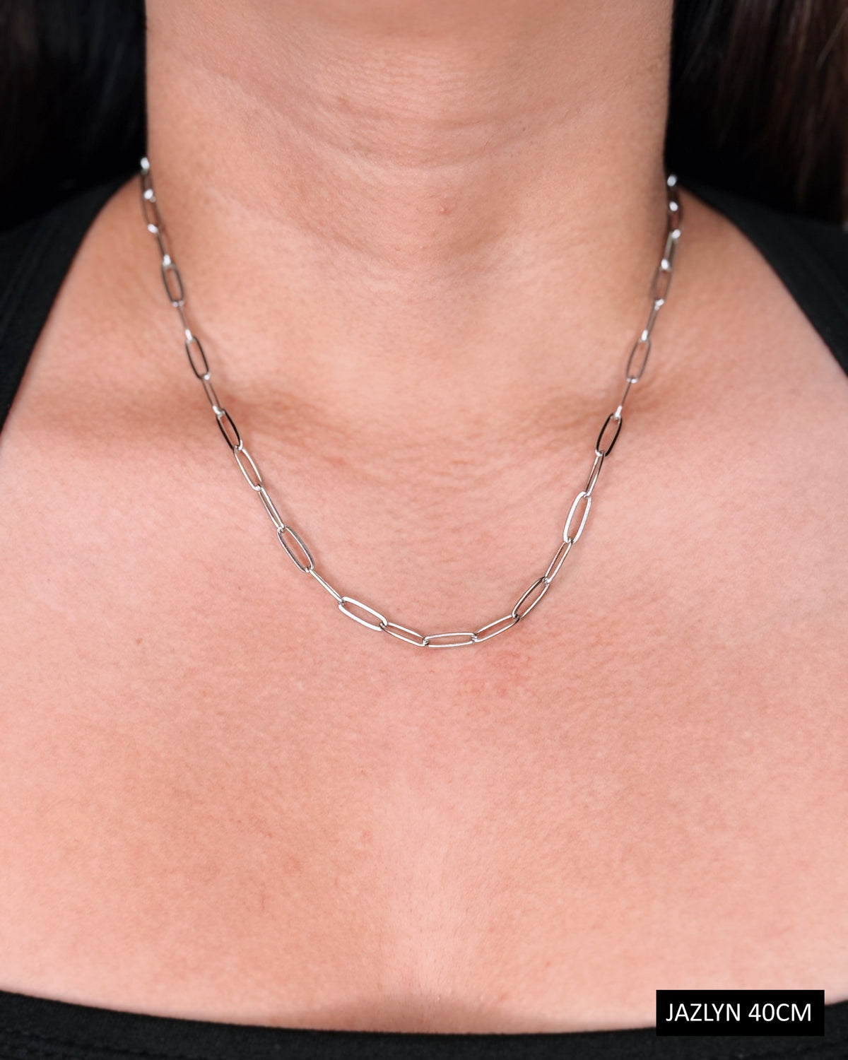 Jazlyn (Silver) Paper Clip Chain (Chain Only) Necklace