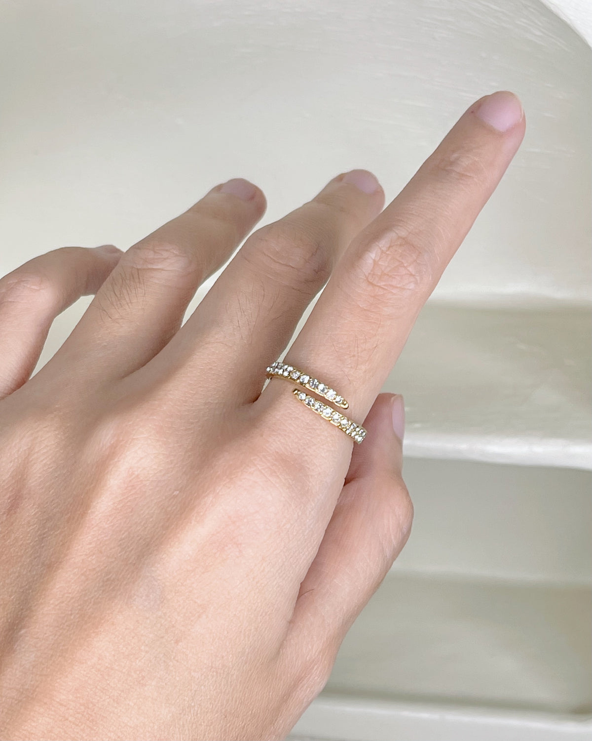 Amy Zircon Paved Adjustable Gold Ring