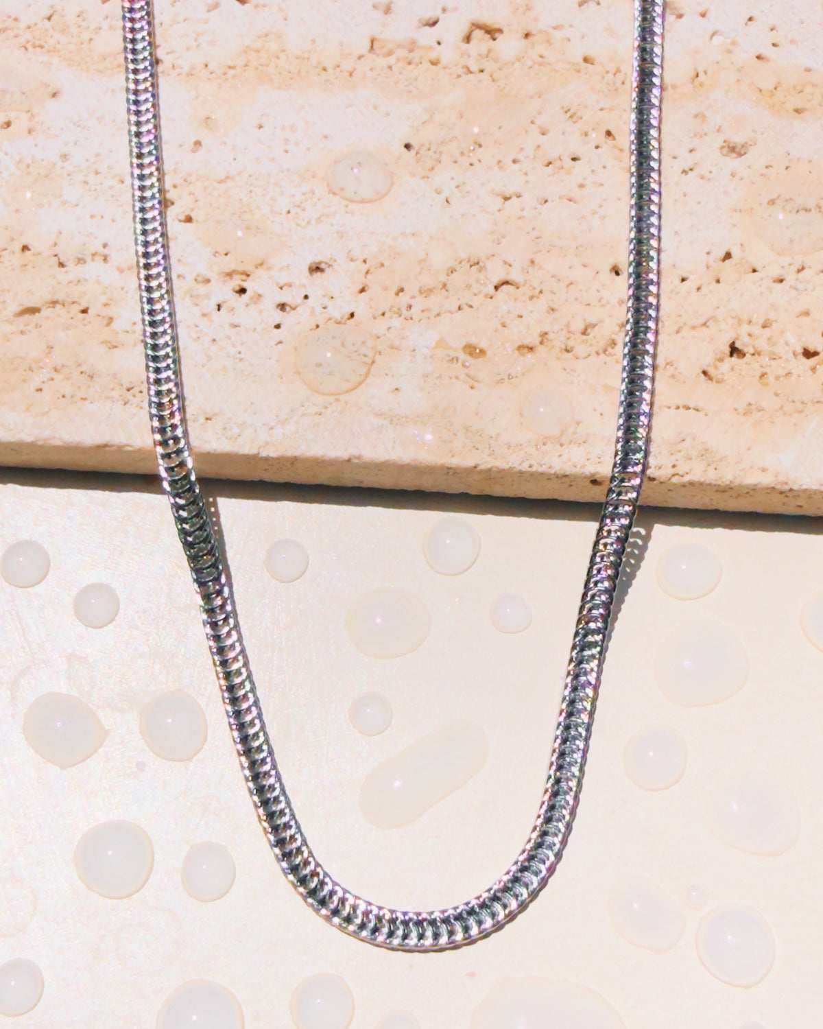 Madison (Silver) Flat Thick Herringbone Chain Design (Chain Only) Necklace