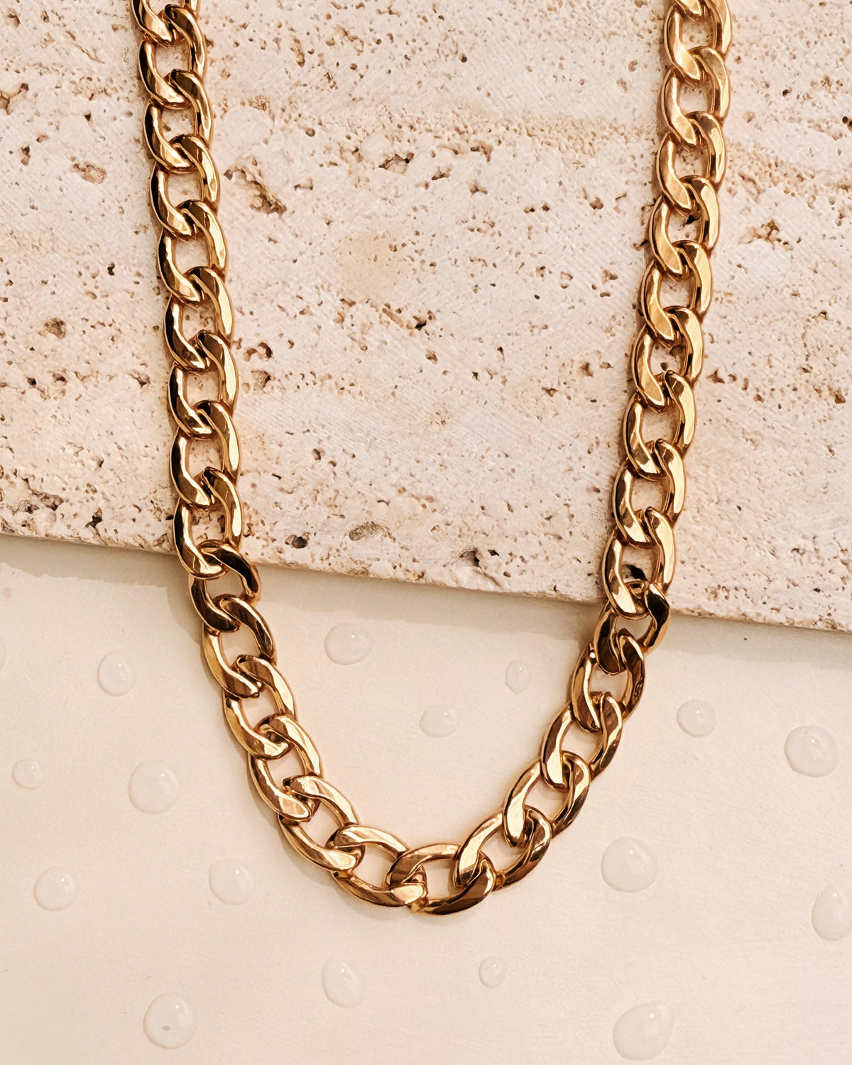 Eunice (Gold) Thick Chunky Cuban Chain Design (Chain Only) Gold Necklace