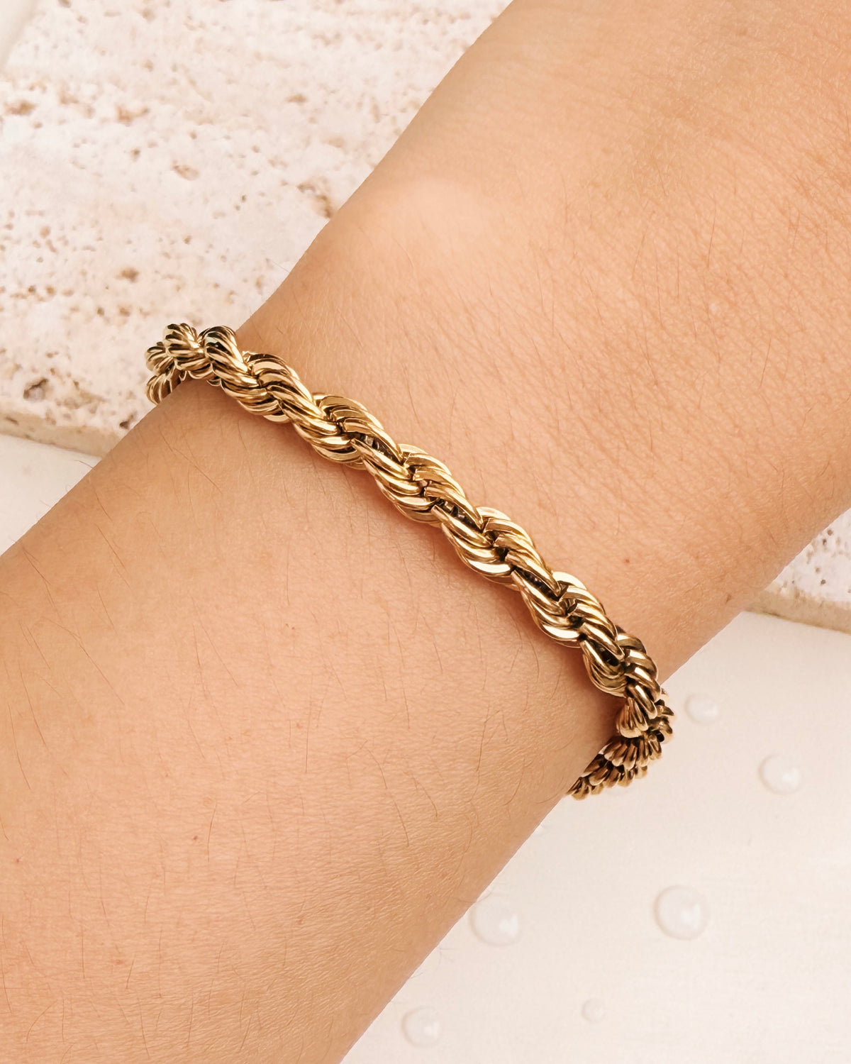 Dominique Twisted Classic Rope Chain Gold Bracelet