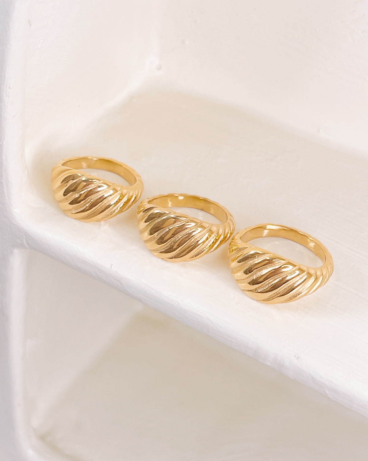 Susan Chunky Croissant Design Gold Ring