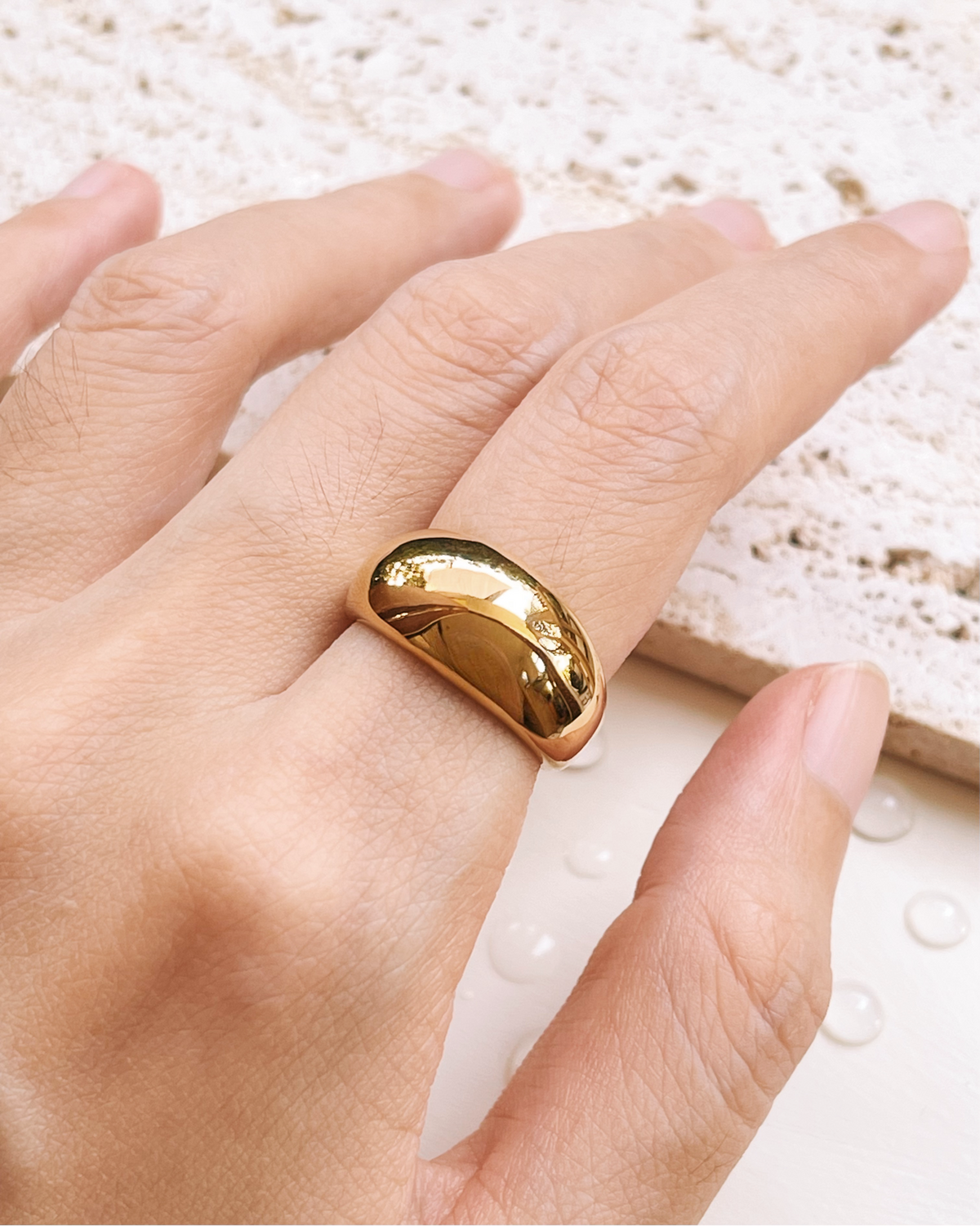 Ivy Chunky Rounded Design Gold Ring