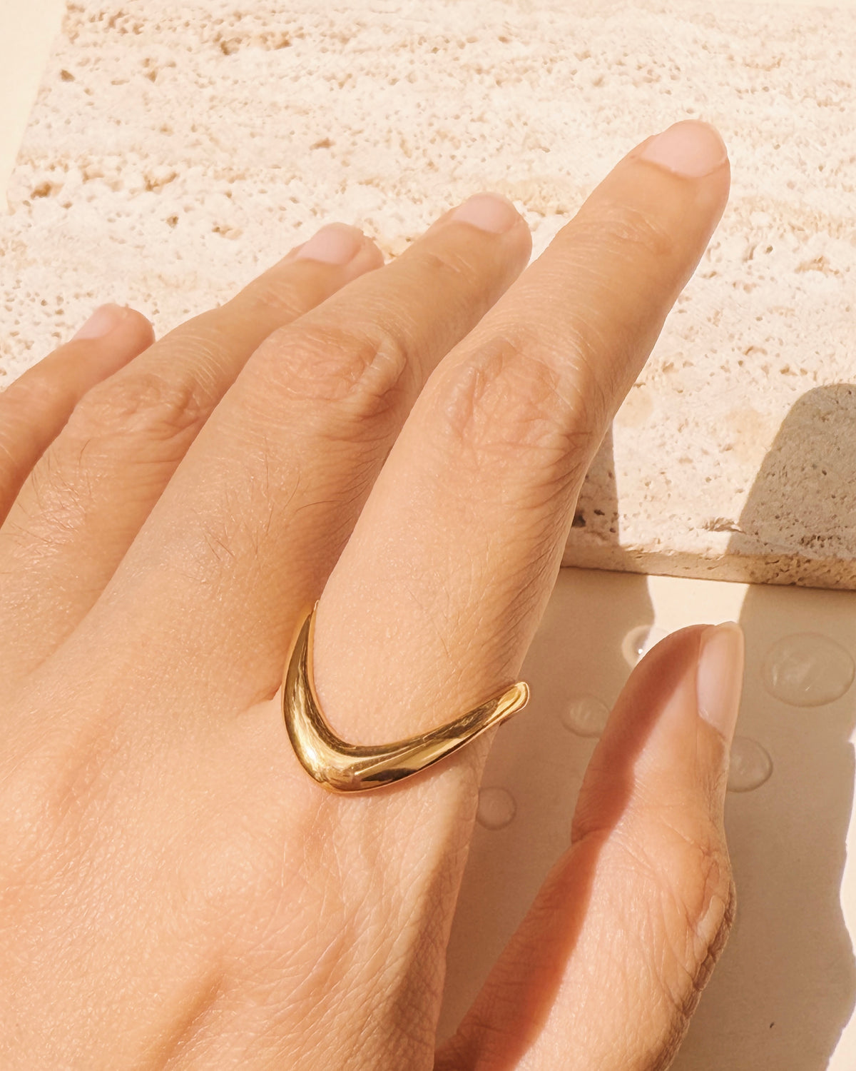 Sam V-Shaped Design Gold Open Ring