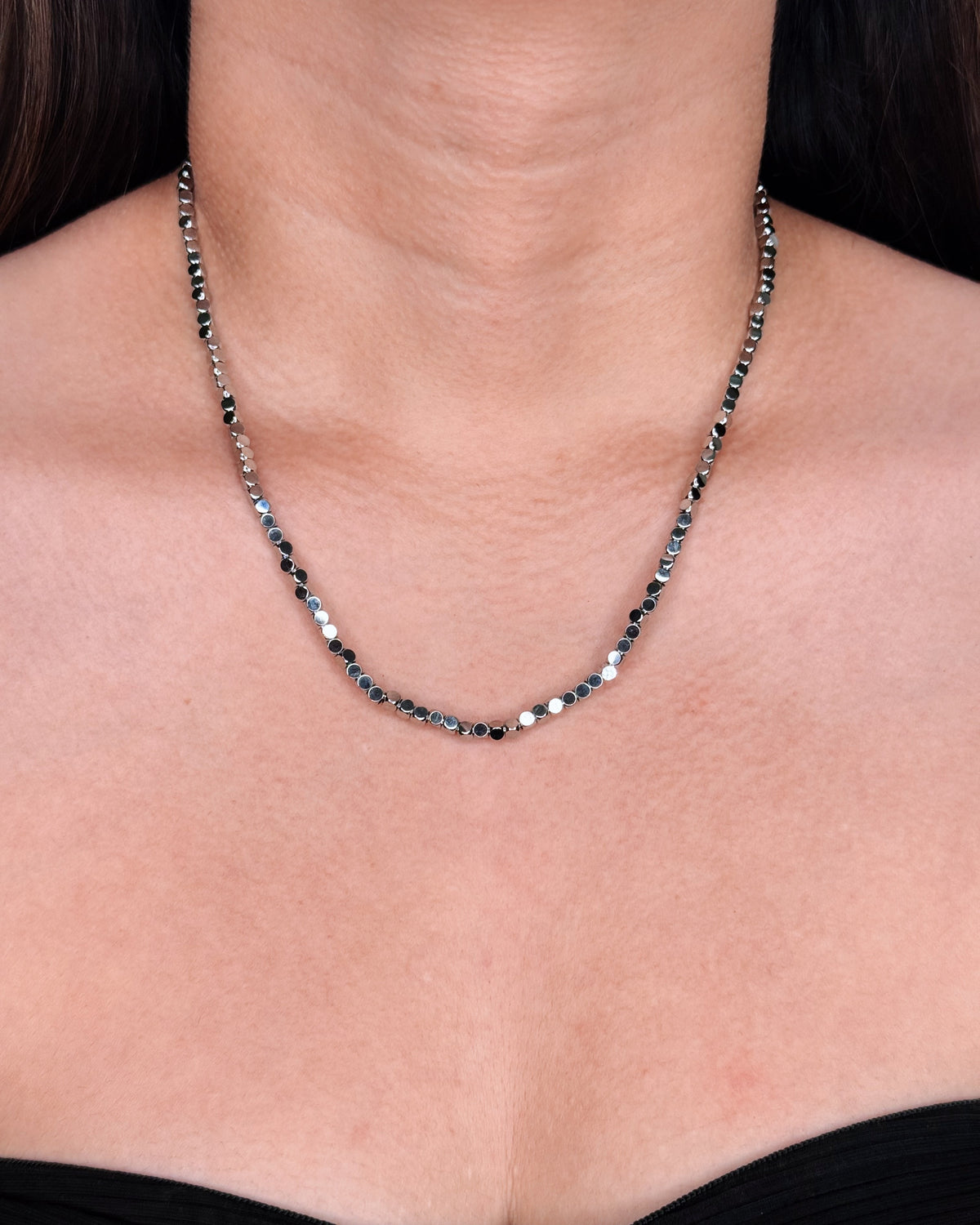 Lars (Silver) Rounded Faceted Box Chain Design (Chain Only) Necklace